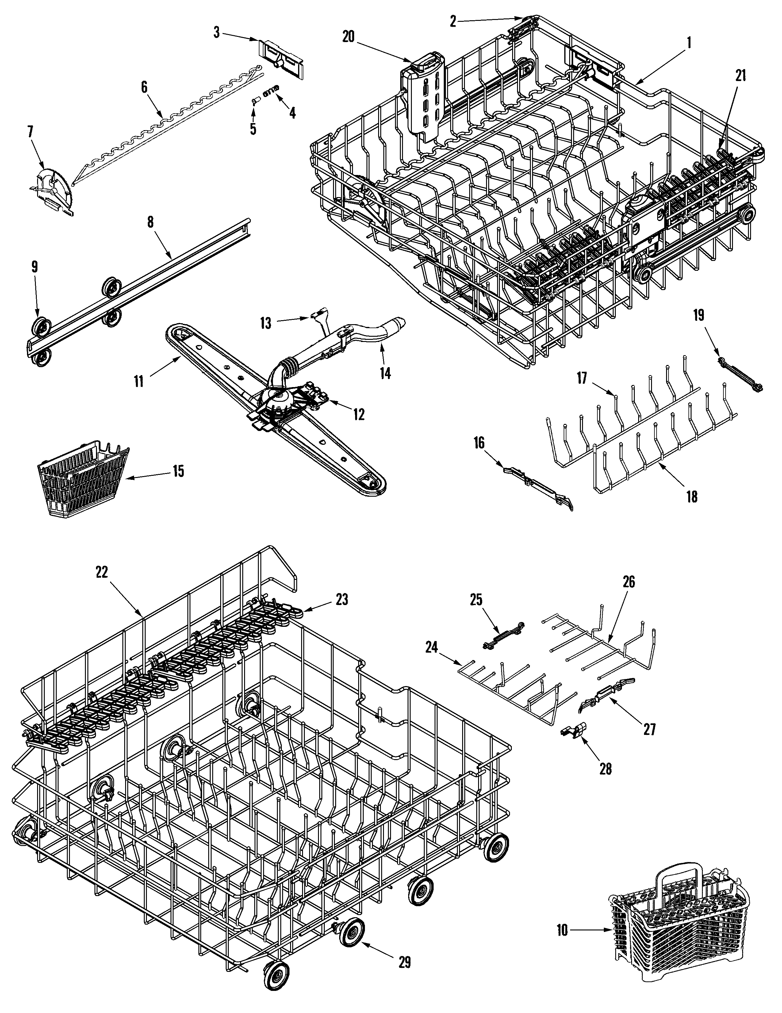 Maytag MDBH970AWB track & rack assembly diagram