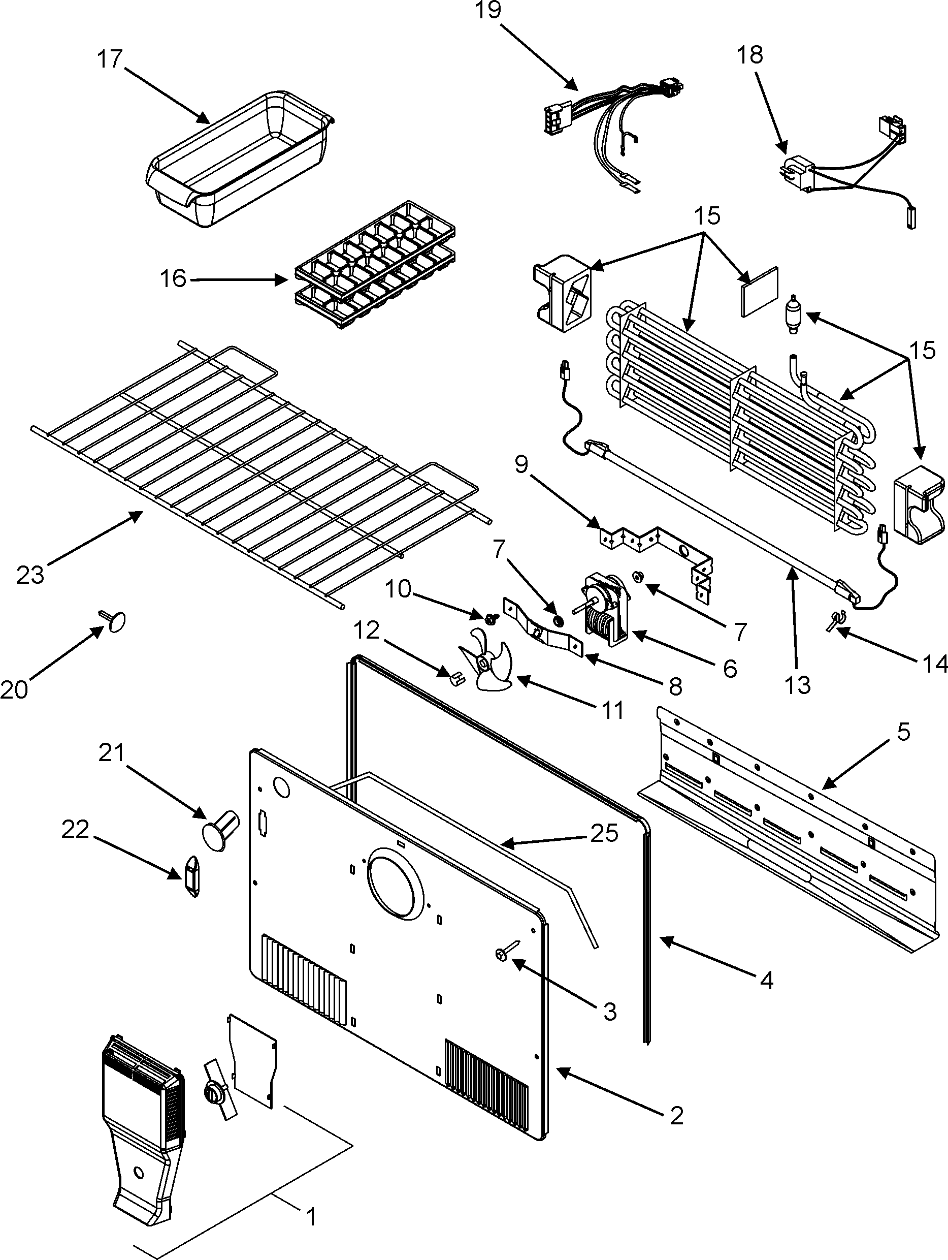 Maytag GT1526PEKW freezer compartment diagram