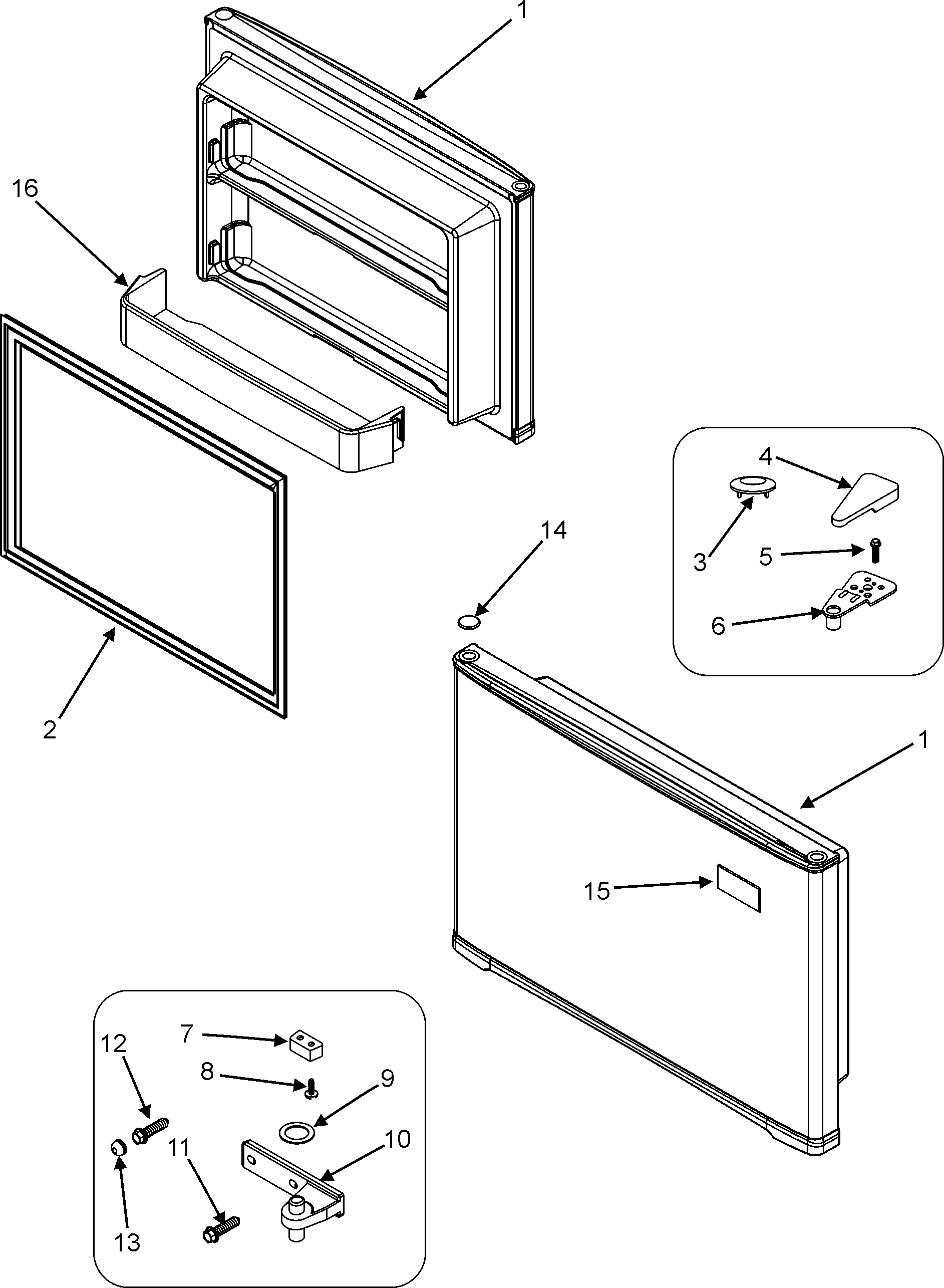 Maytag GT1526PEKW freezer door diagram