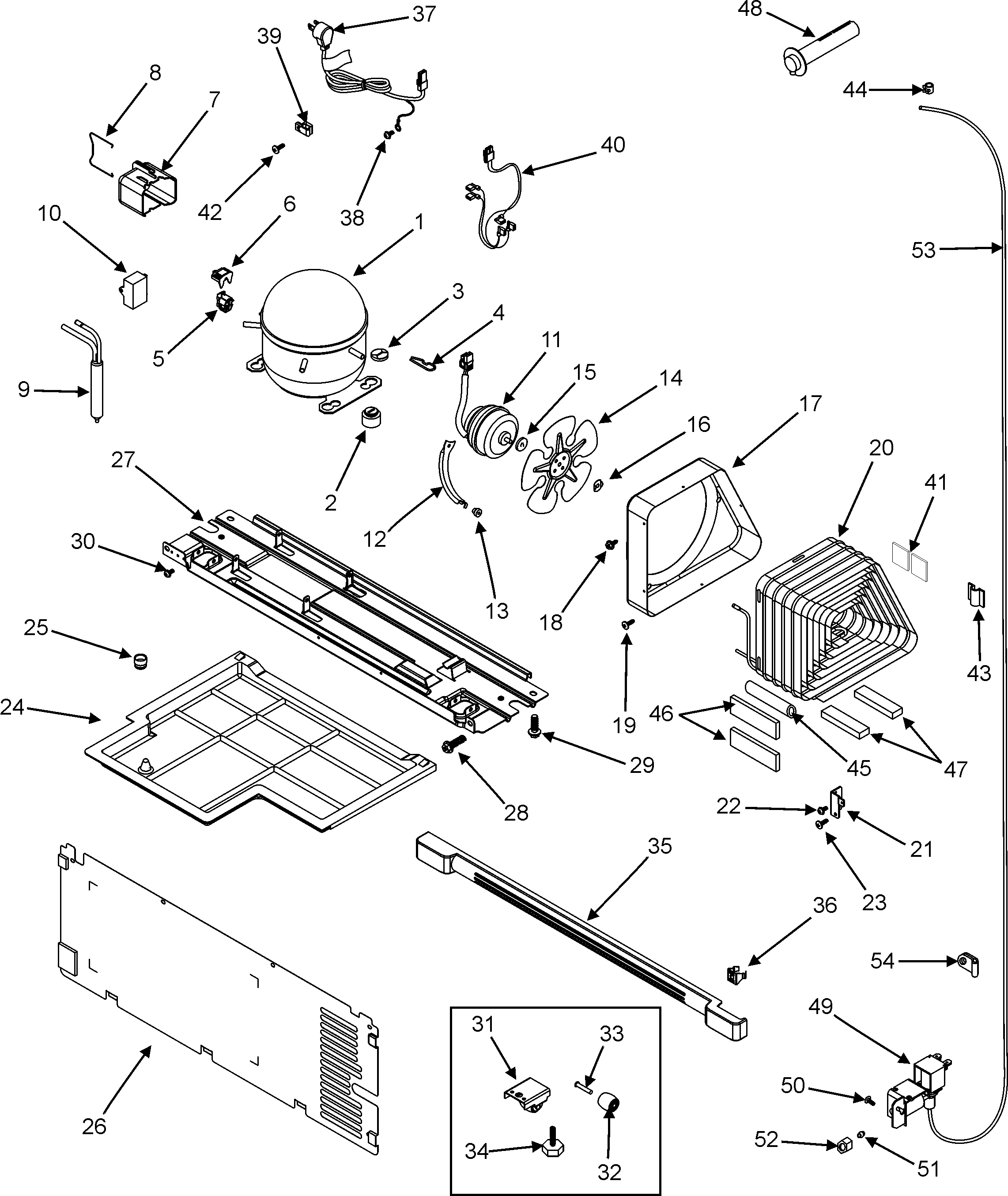 Admiral LTF1812ARB compressor diagram