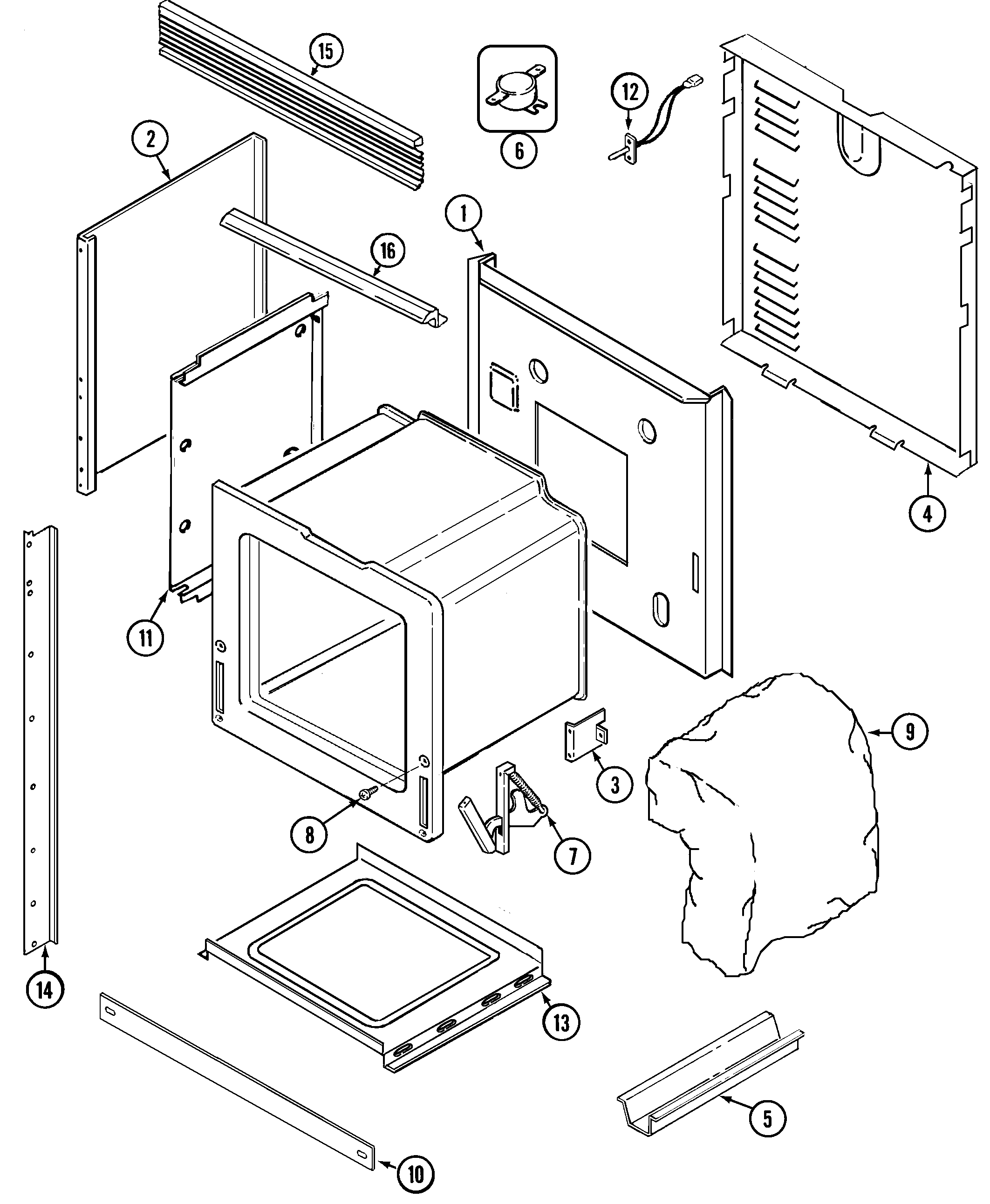 Magic Chef 9895VRV body diagram