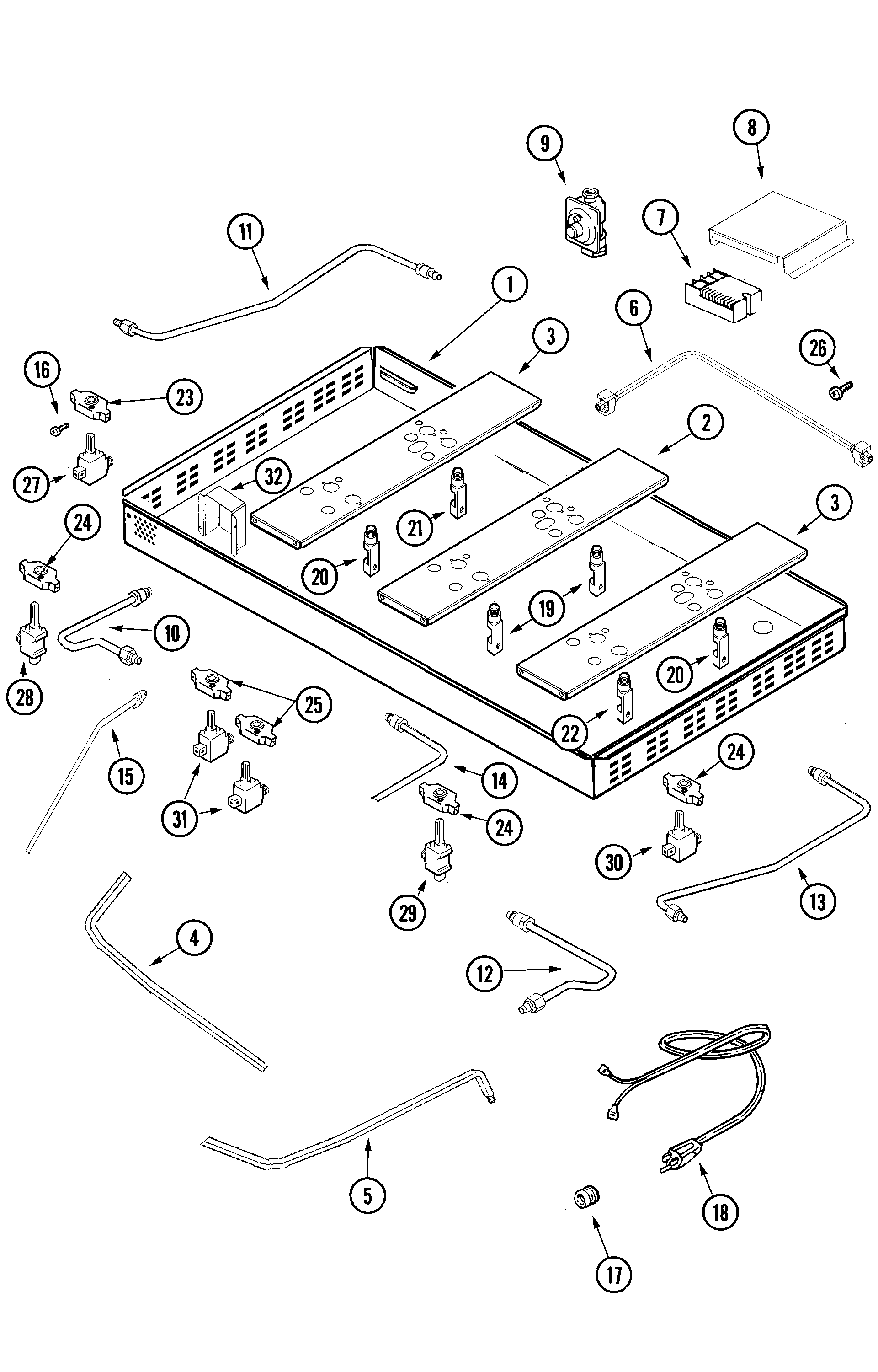 Jenn-Air JGC8645ADW body diagram