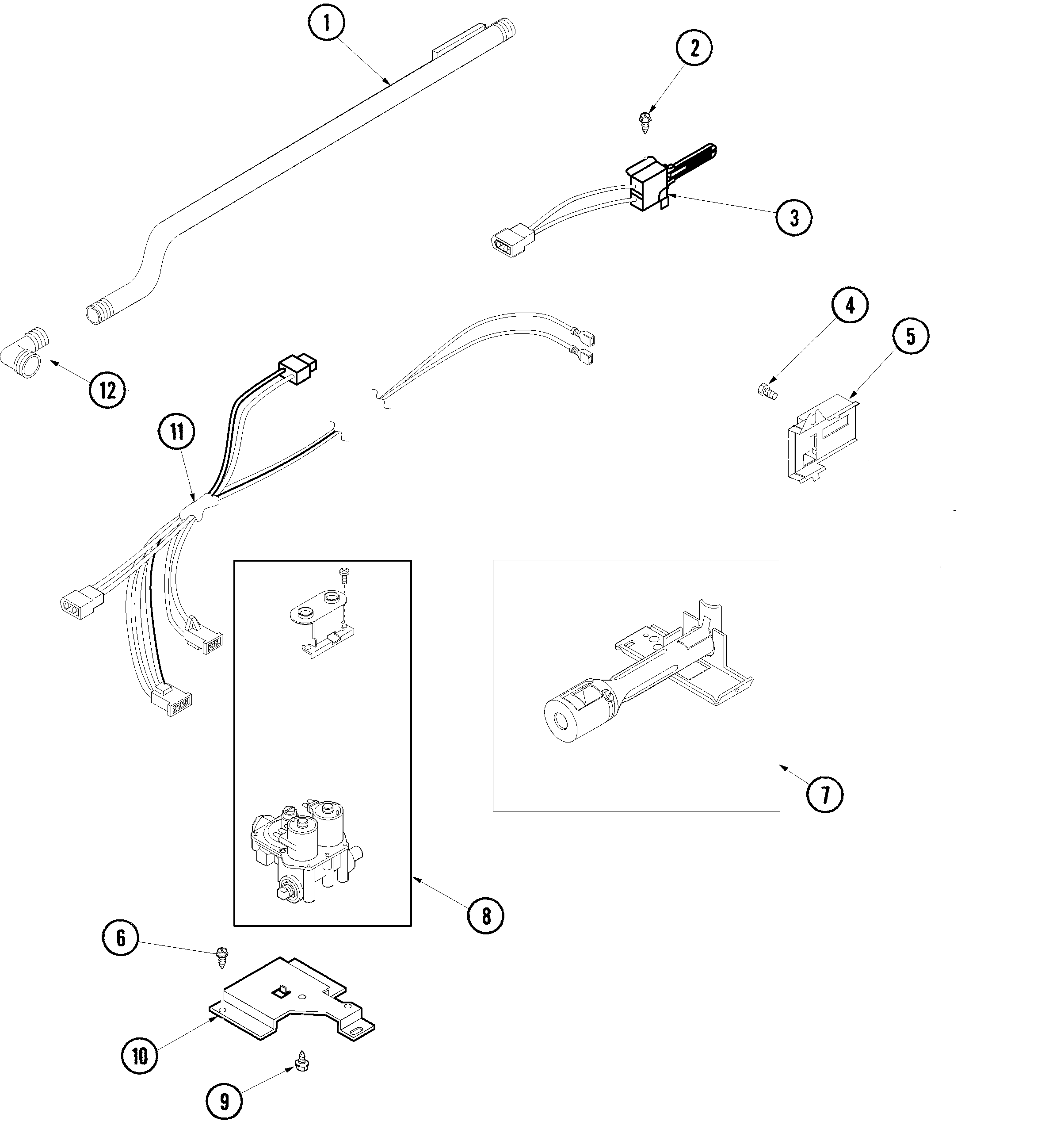 Maytag SDG4000AWW gas value & igniter diagram