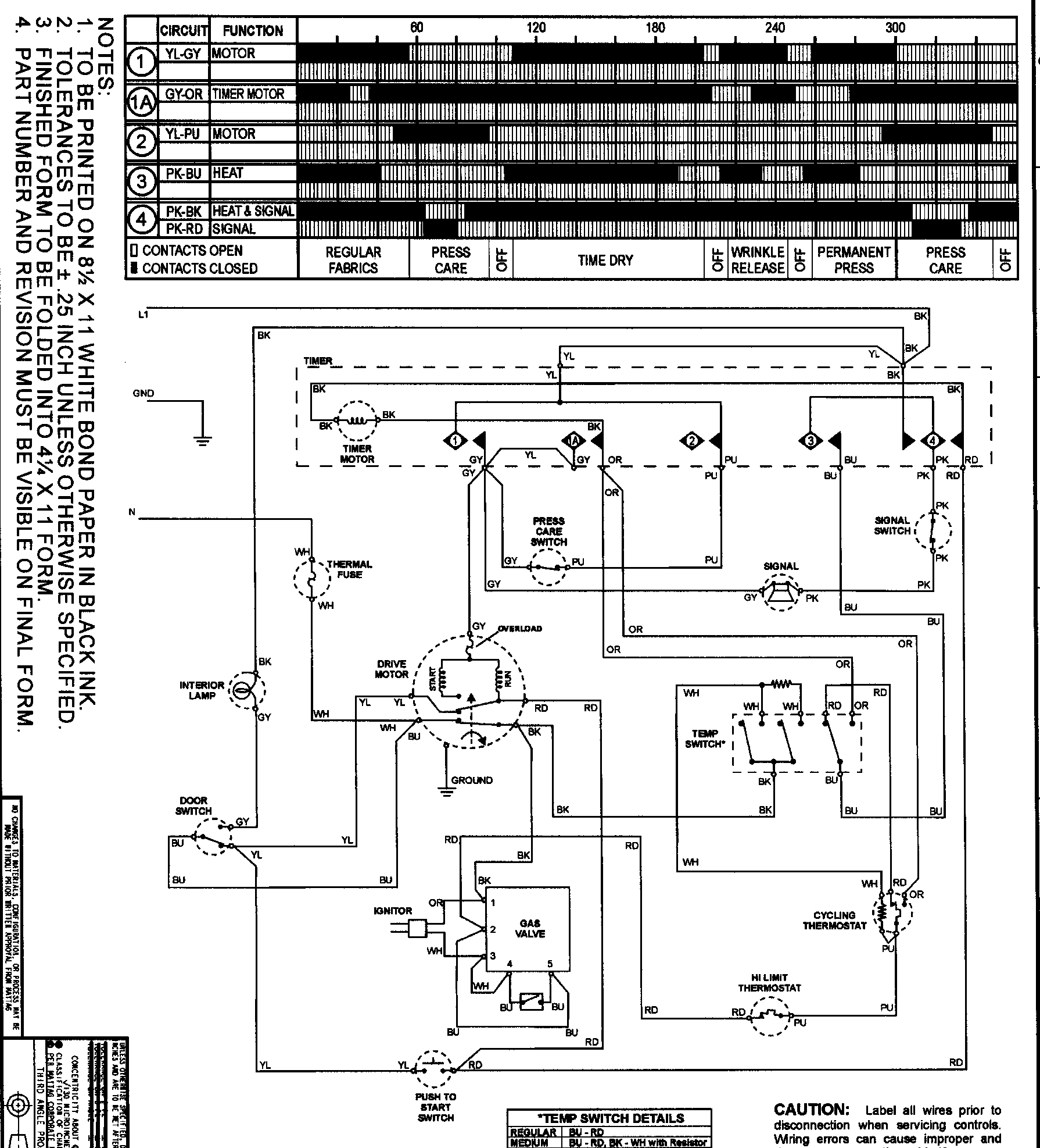 Amana NDG7800AWW wiring information diagram