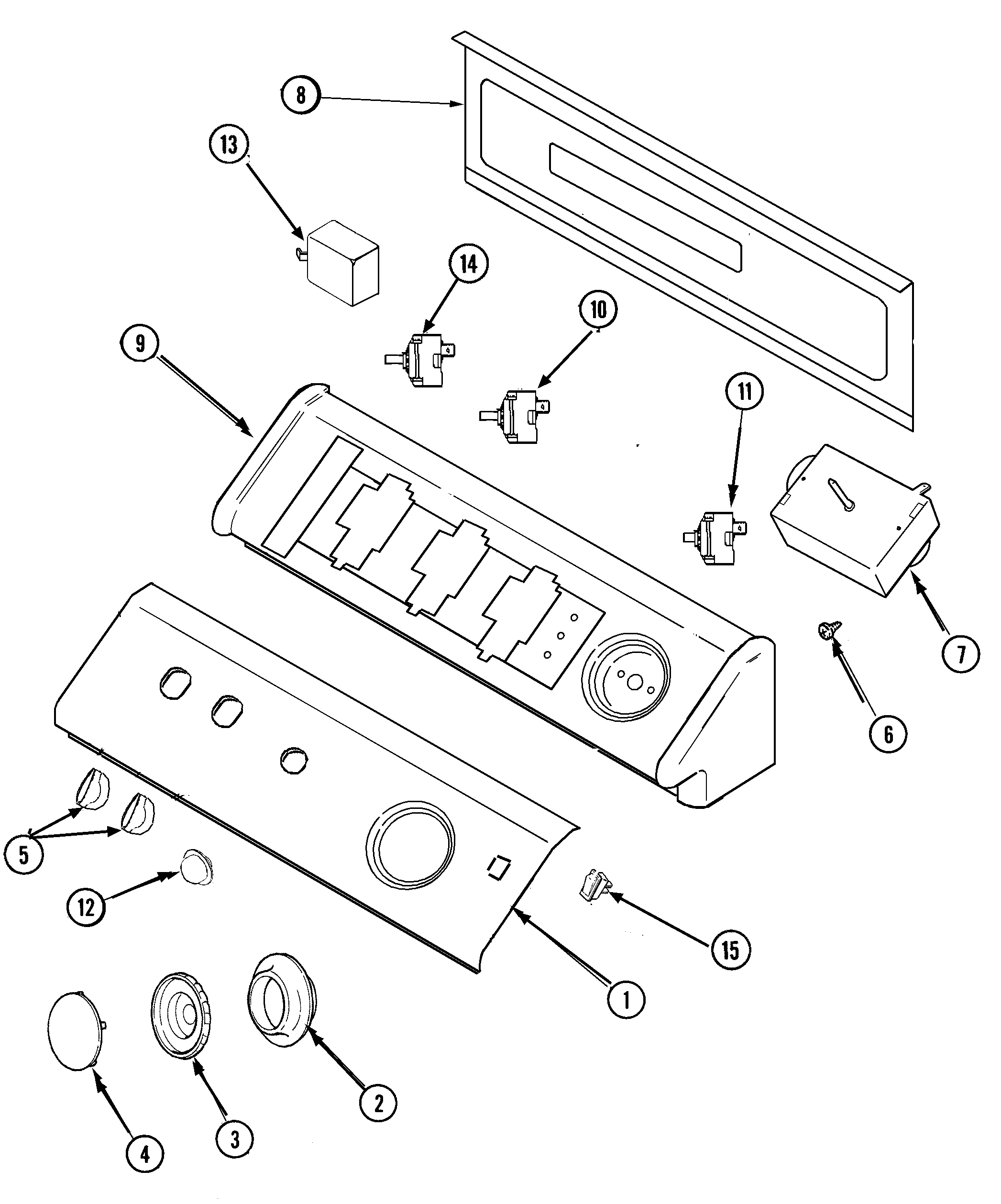 Maytag SDE305DAYW control panel diagram
