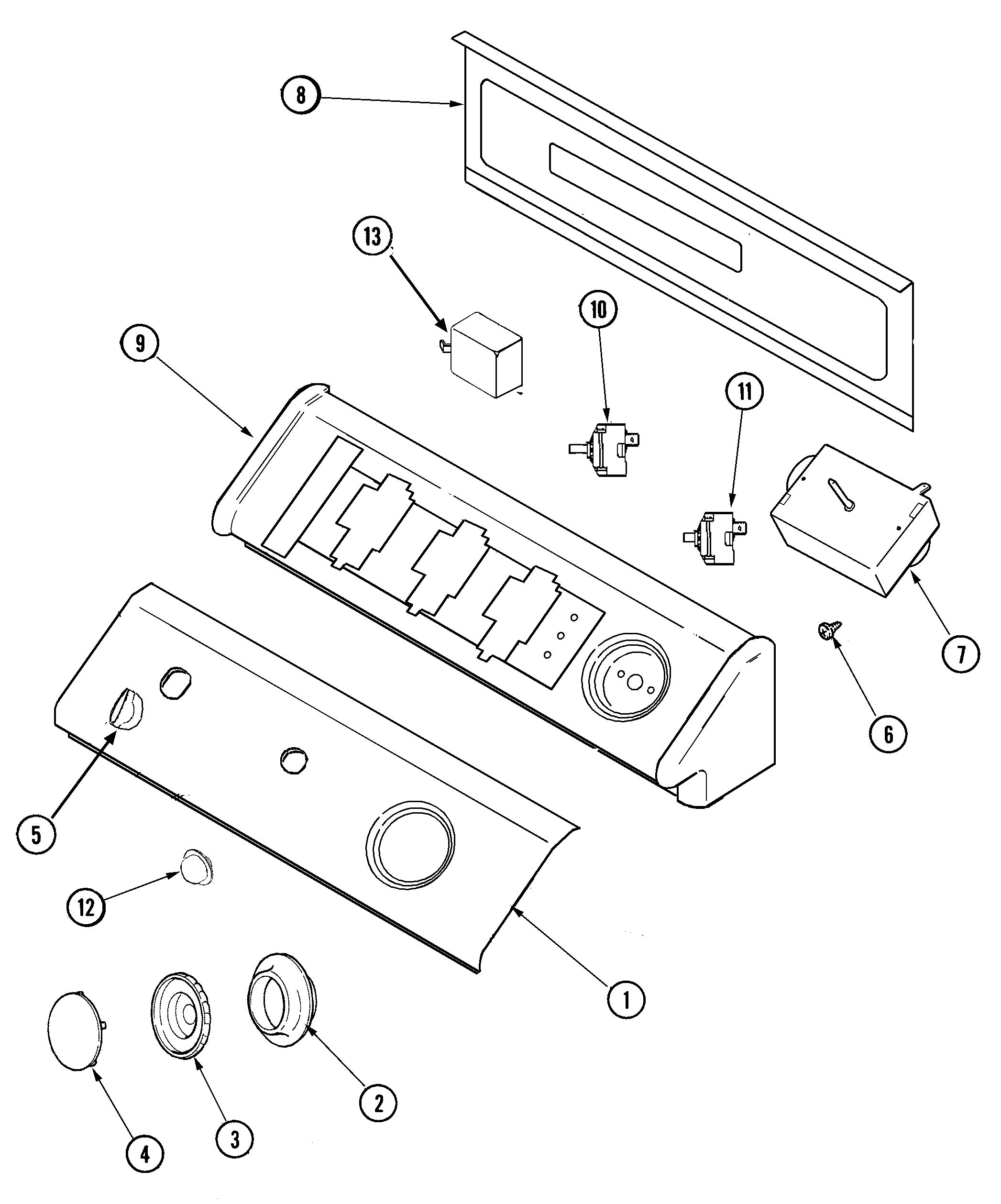 Maytag SDE2606AYW control panel diagram