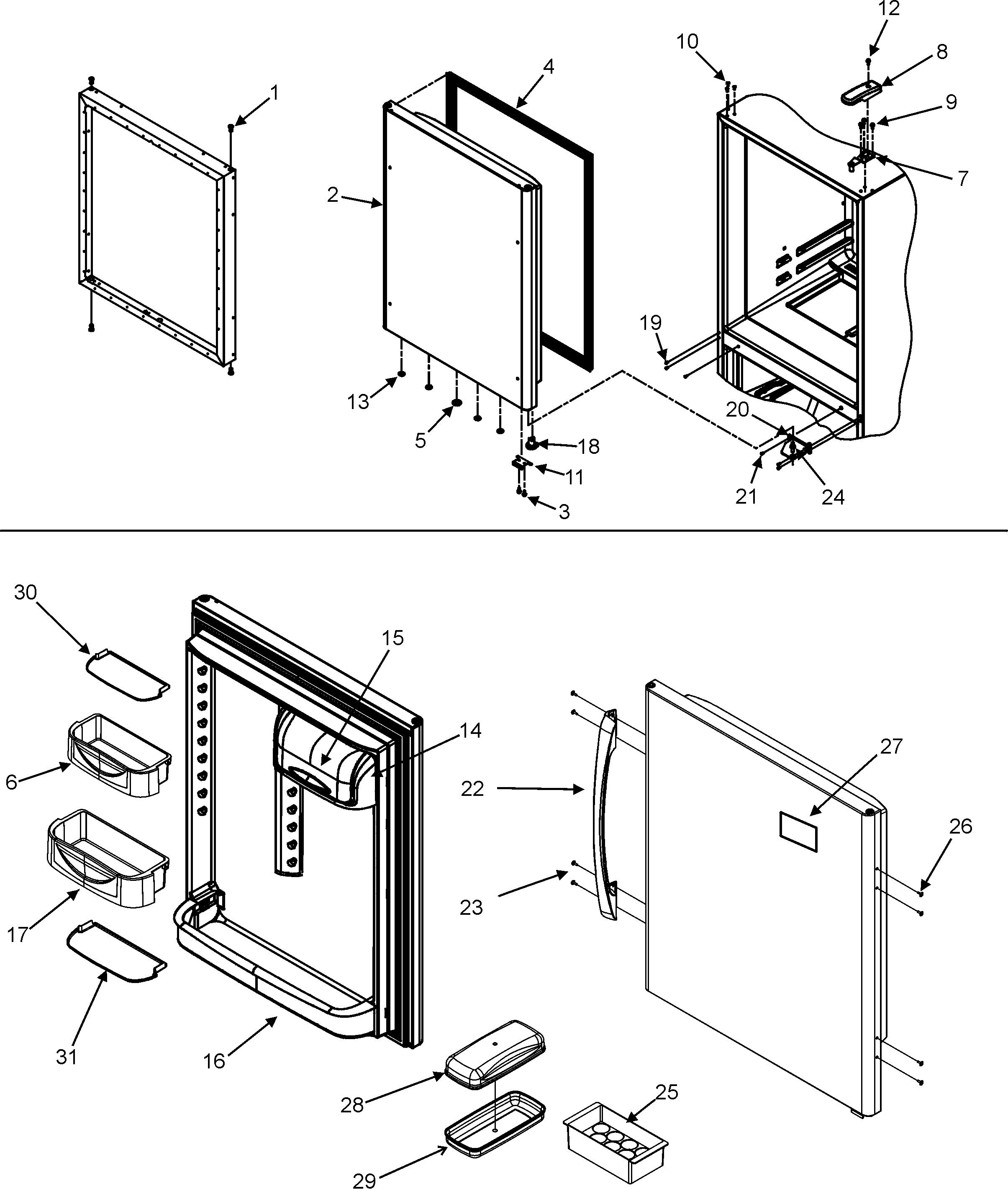 Maytag PBF2555HEQ refrigerator door diagram
