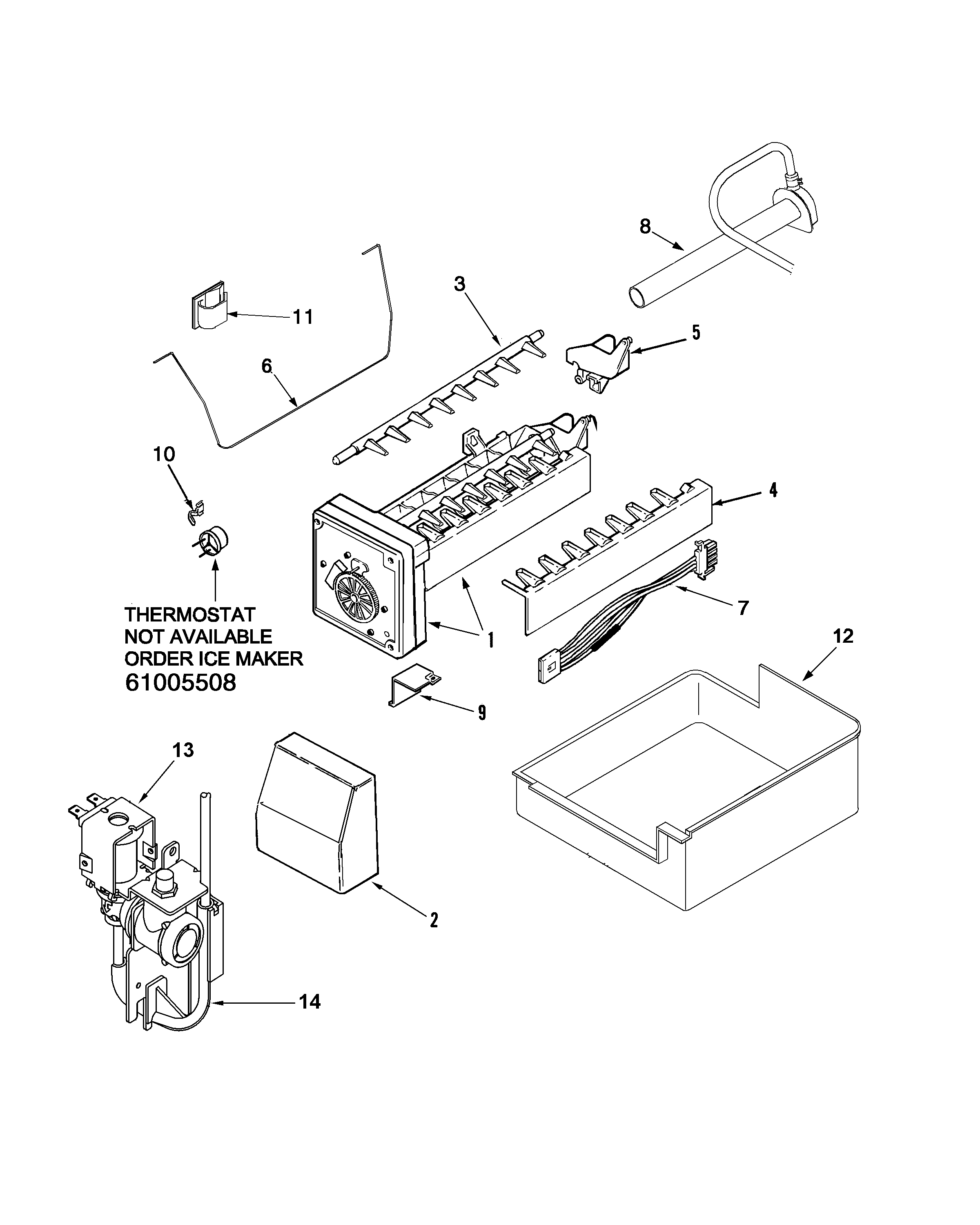 Maytag PBF2555HEQ ice maker diagram