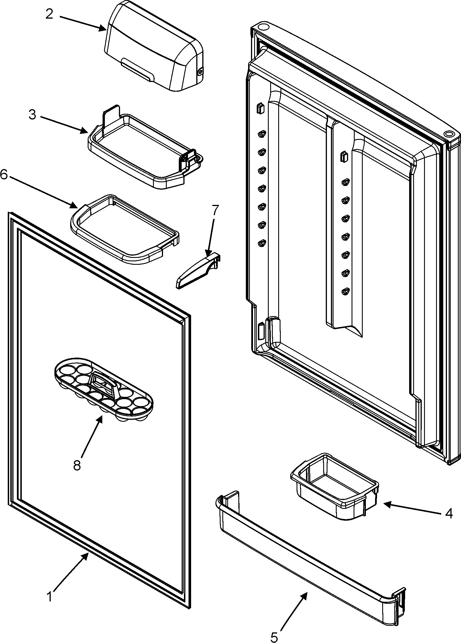 Maytag GT1827PEKW fresh food inner door diagram
