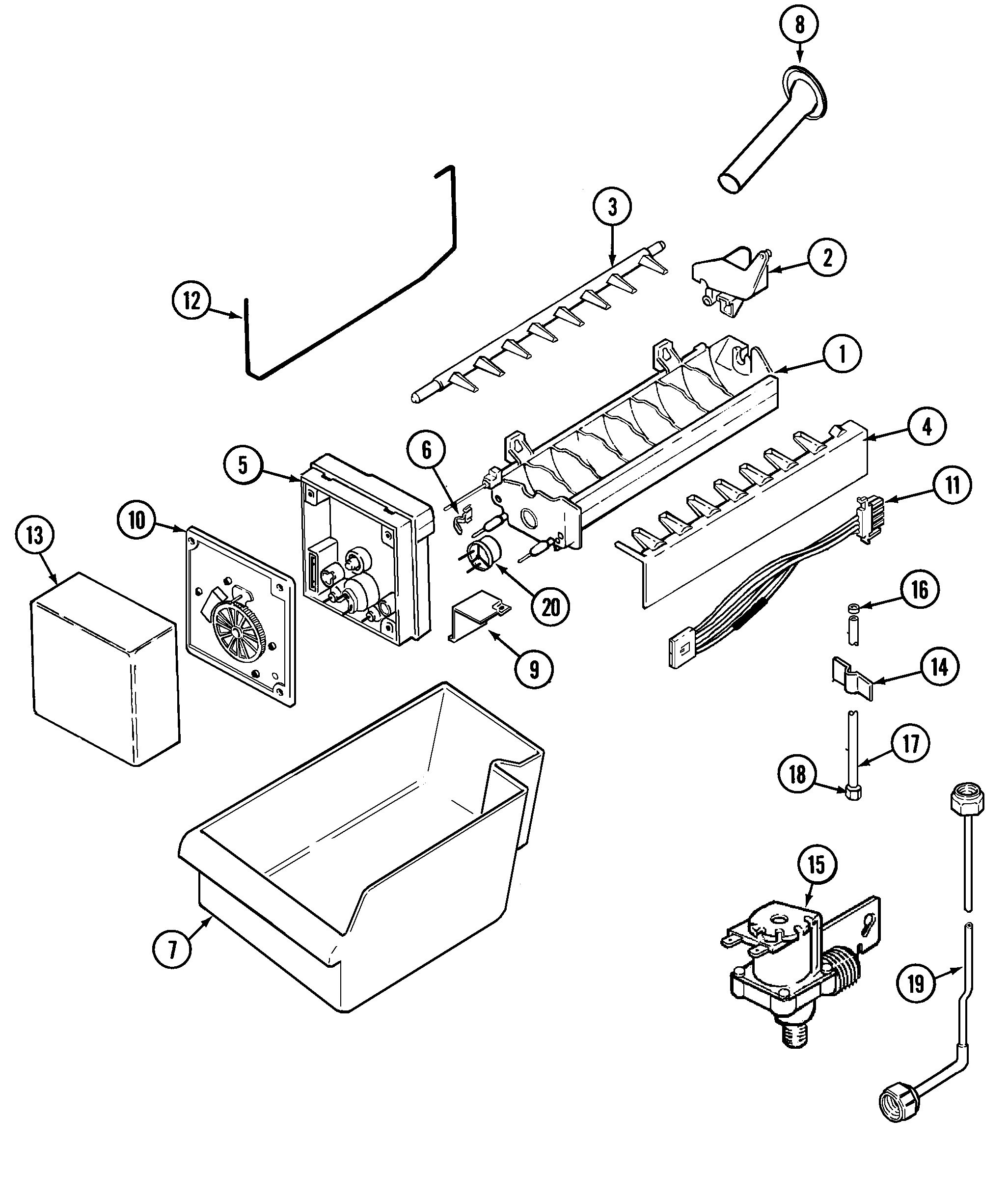 Maytag GT1827PEKW optional ice maker kit-uki1000agx diagram