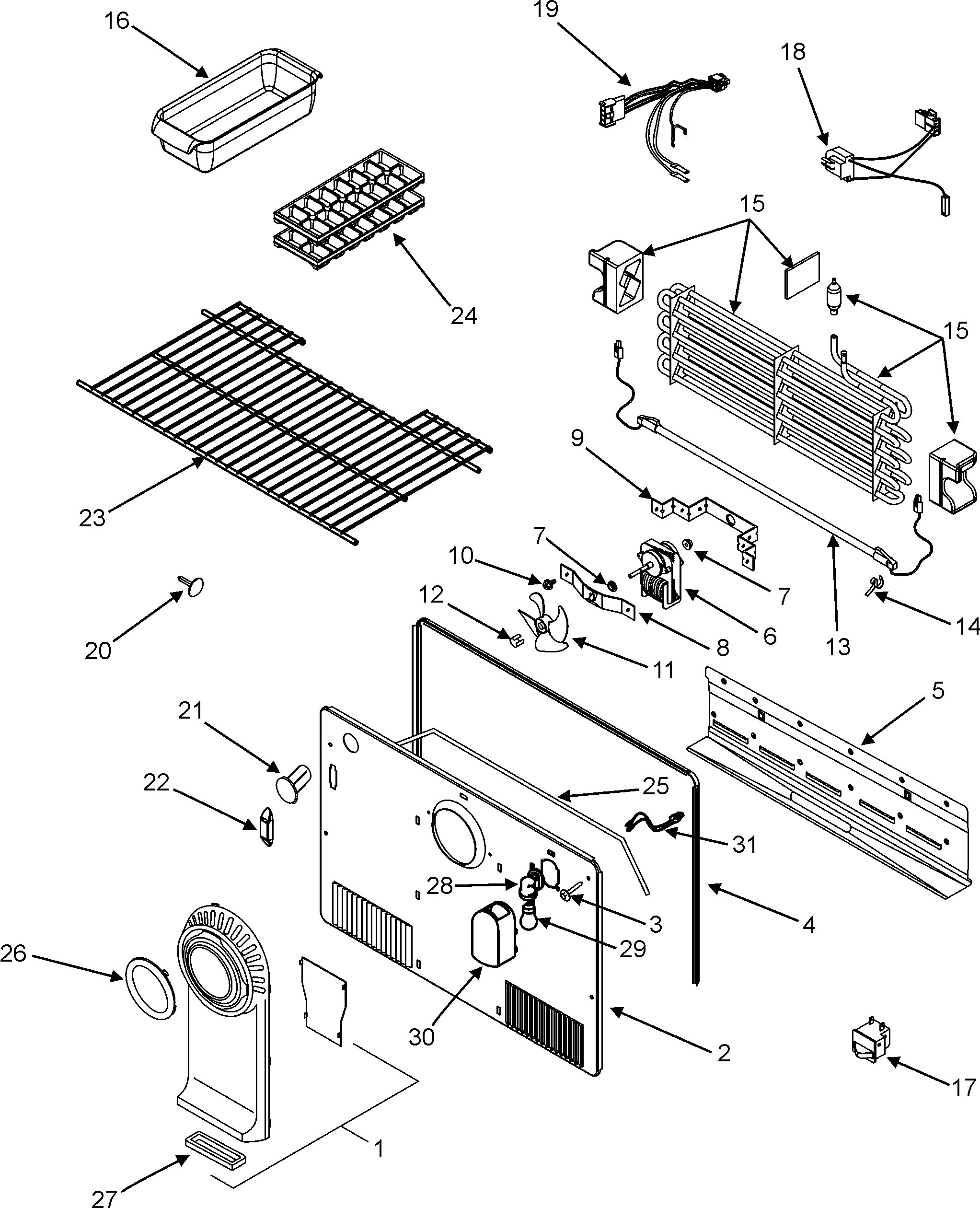 Maytag GT2127PEKW freezer compartment diagram