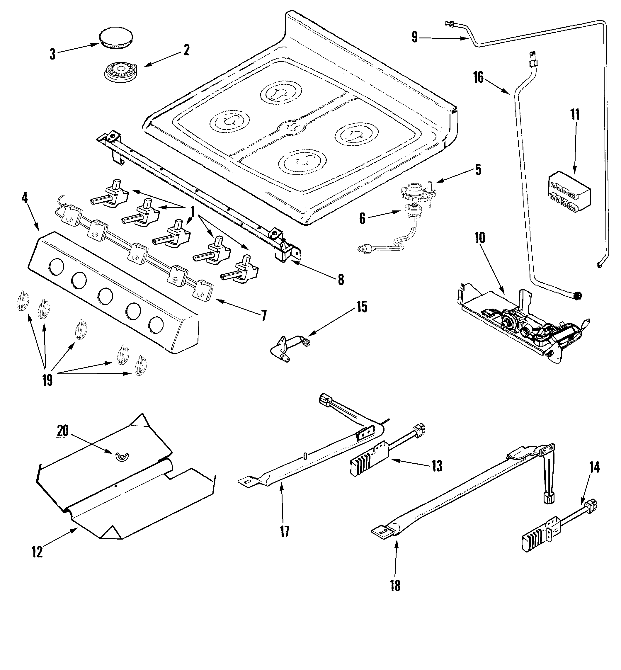 Jenn-Air JGR8875QDS gas controls diagram