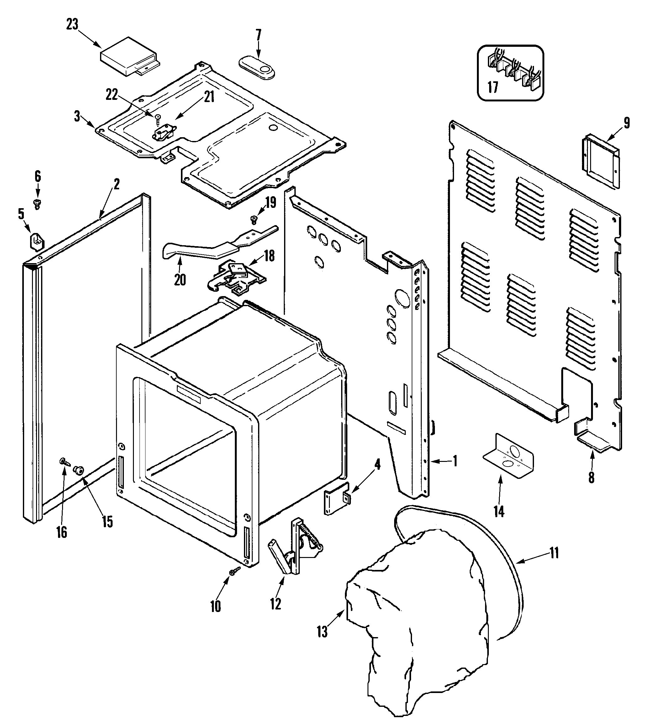 Maytag MER5551AAS body diagram