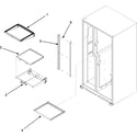 Maytag MZD2665HEW refrigerator shelves diagram