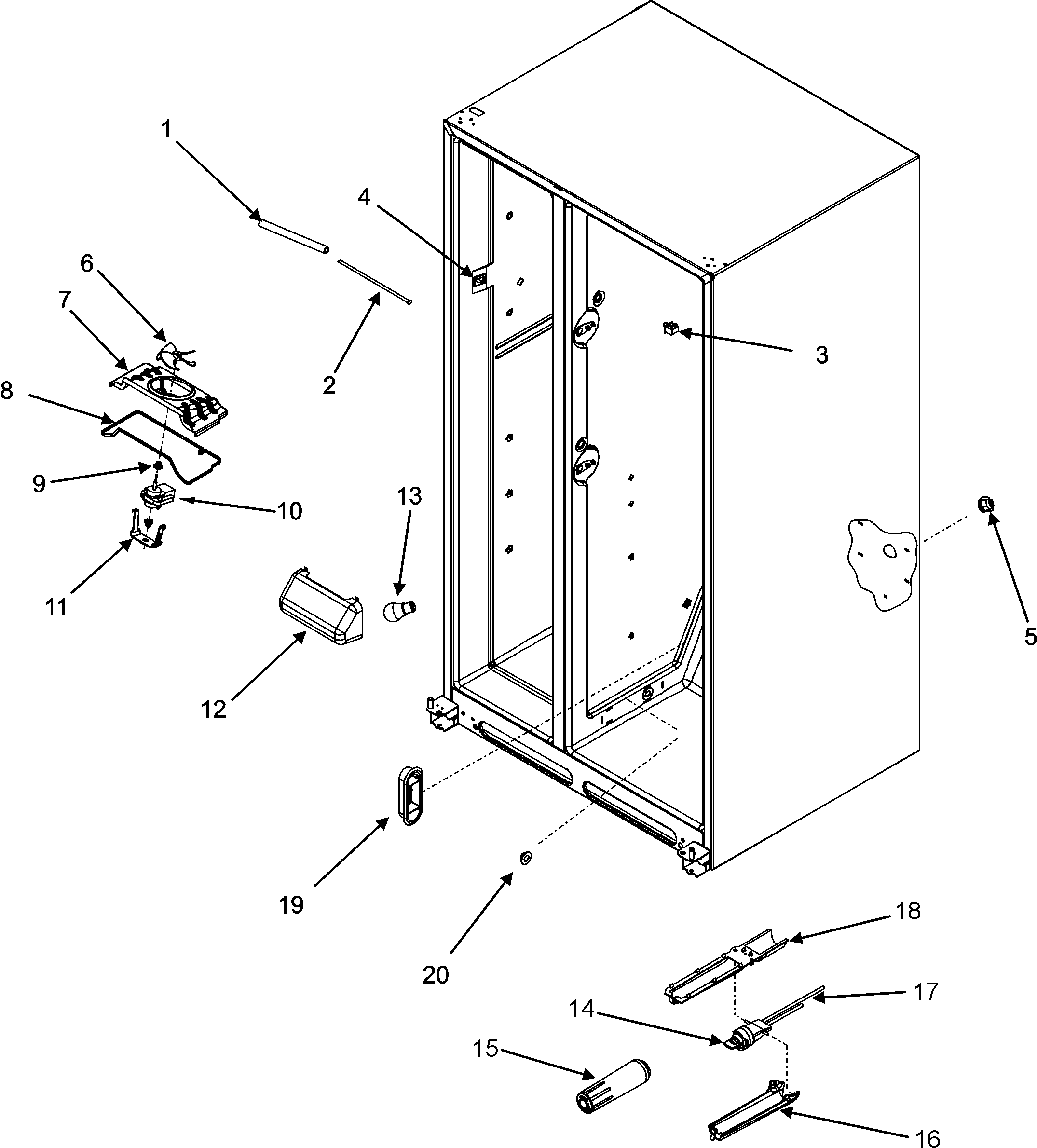 Maytag MSD2655HEQ evap fan/crisp light/filter (ser.50) diagram