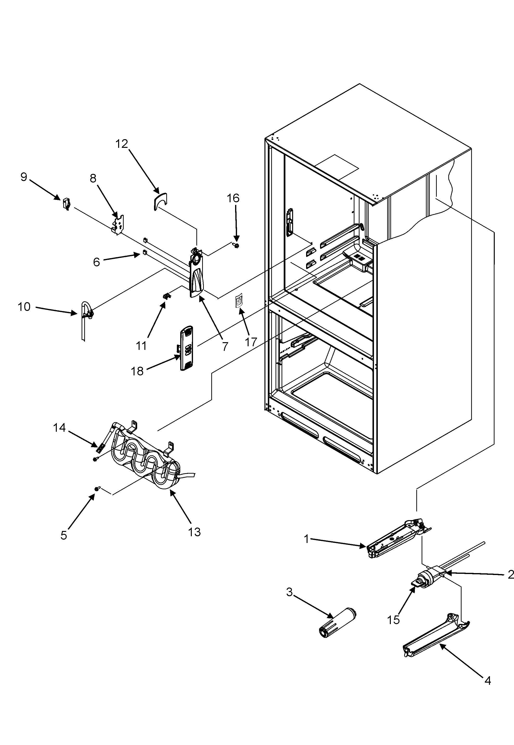 Jenn-Air JBR2256HES water dispenser/filter/tank/vent cover diagram