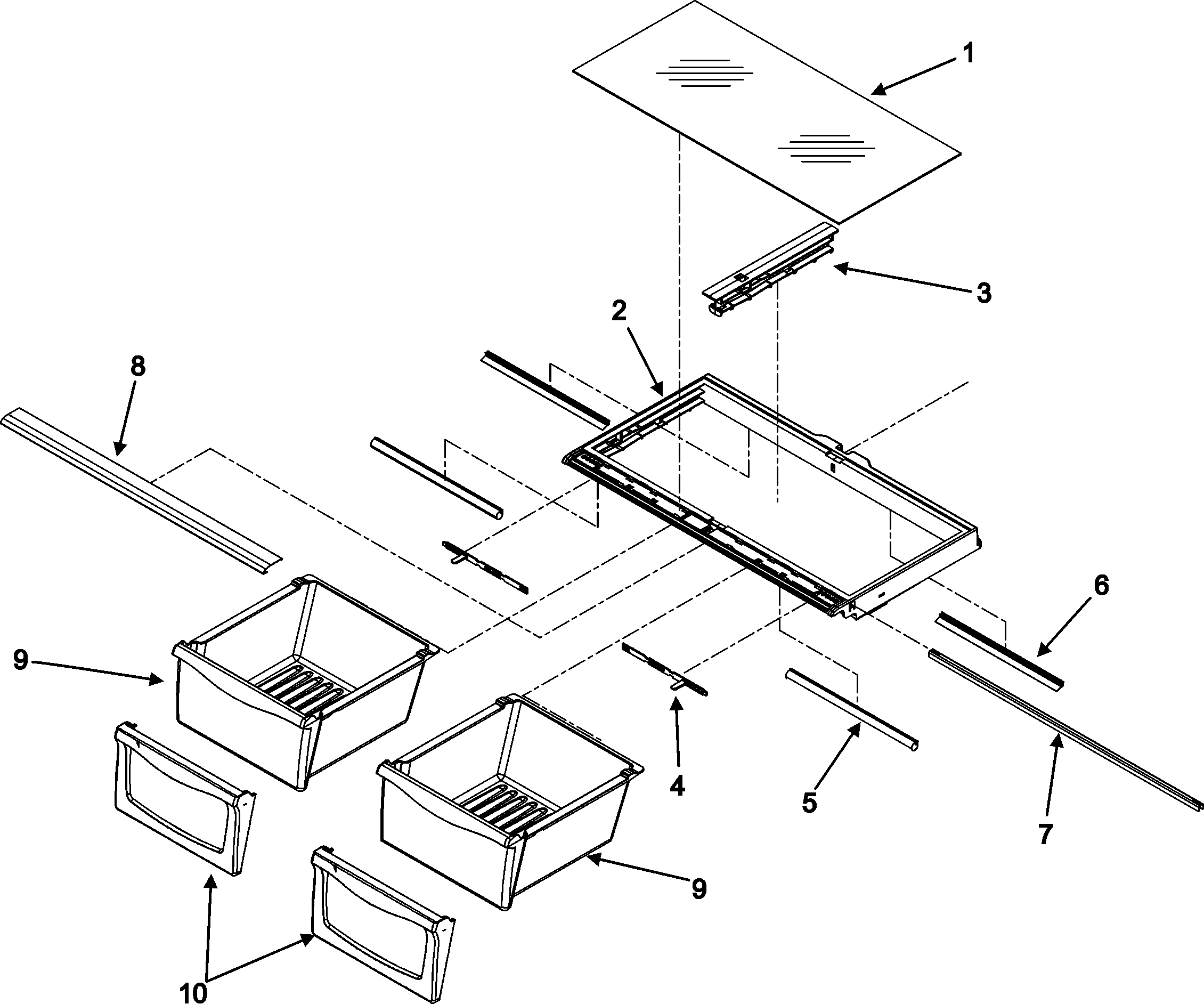 Jenn-Air JBR2256HES crisper assembly diagram