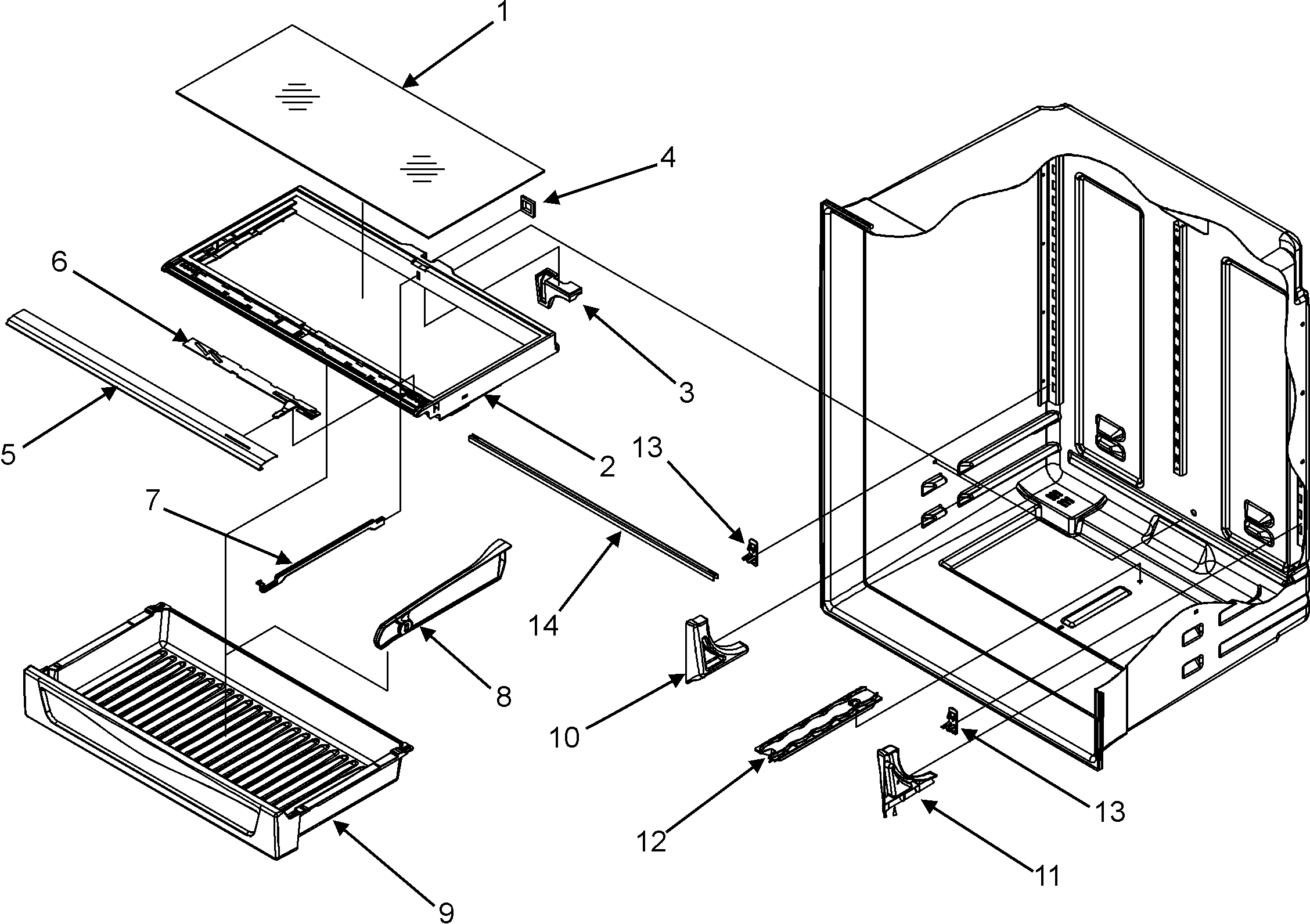 Jenn-Air JBR2256HES pantry assembly diagram
