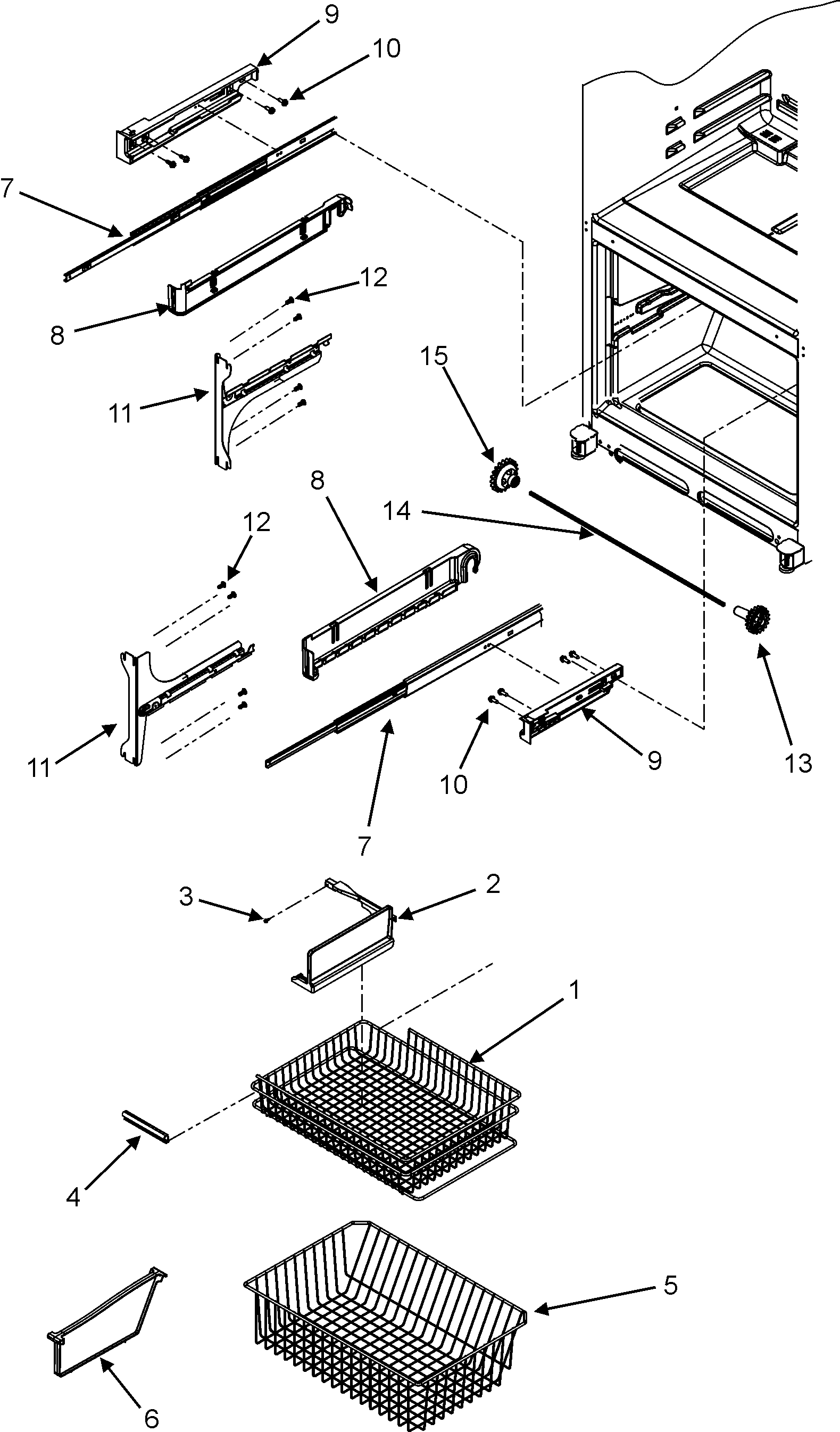 Jenn-Air JBR2256HES freezer shelves diagram