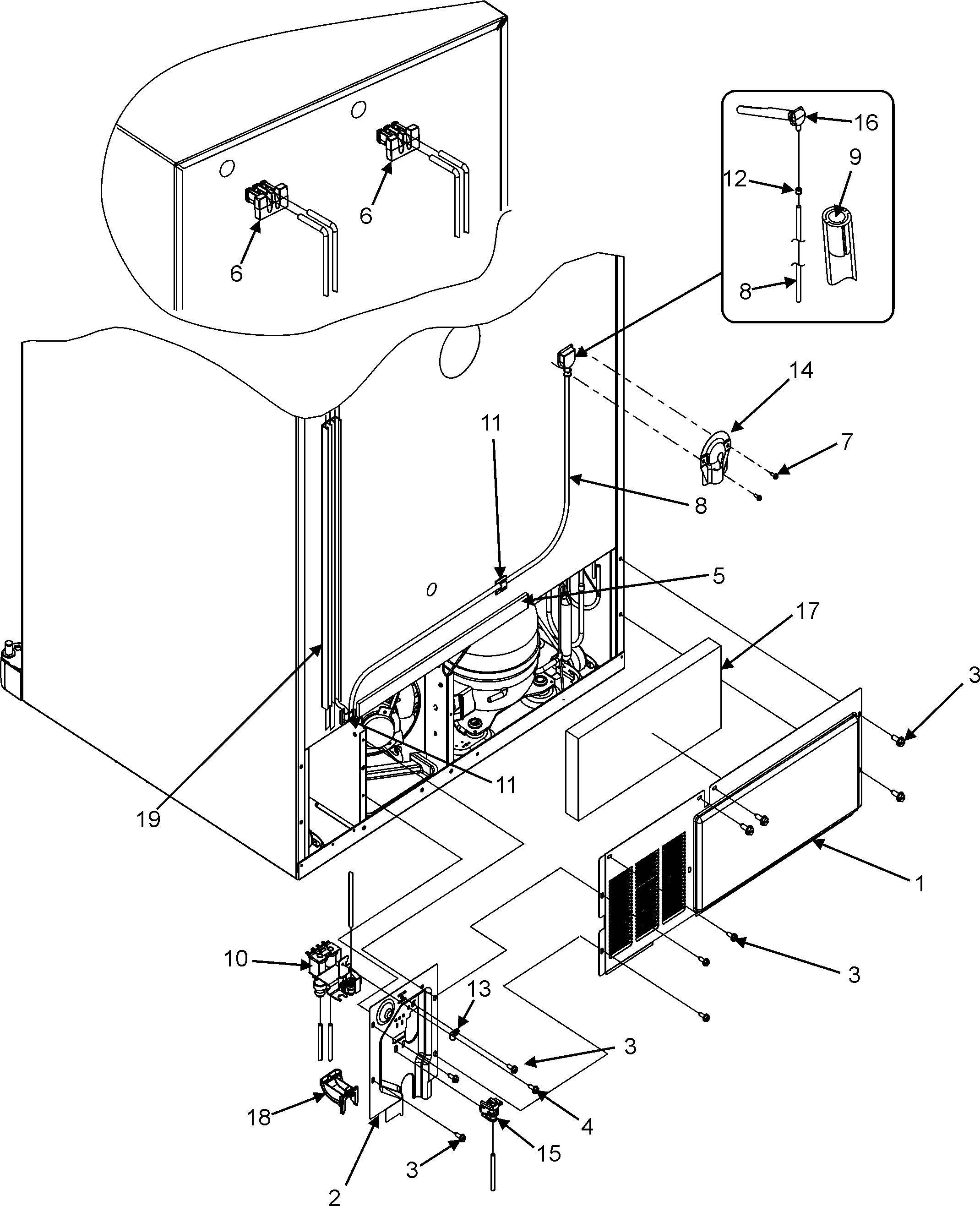 Jenn-Air JBR2256HES cabinet back diagram