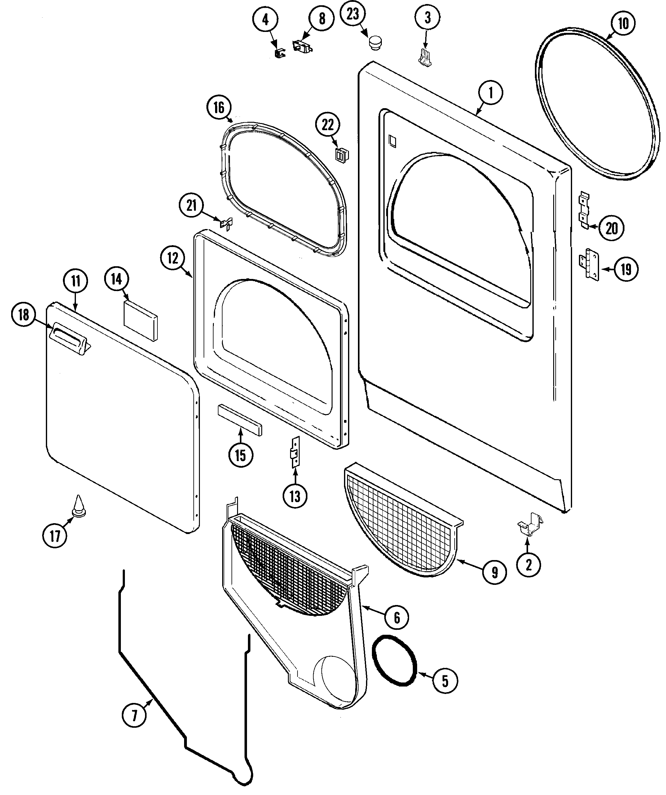 Admiral ADE7000AYW door diagram