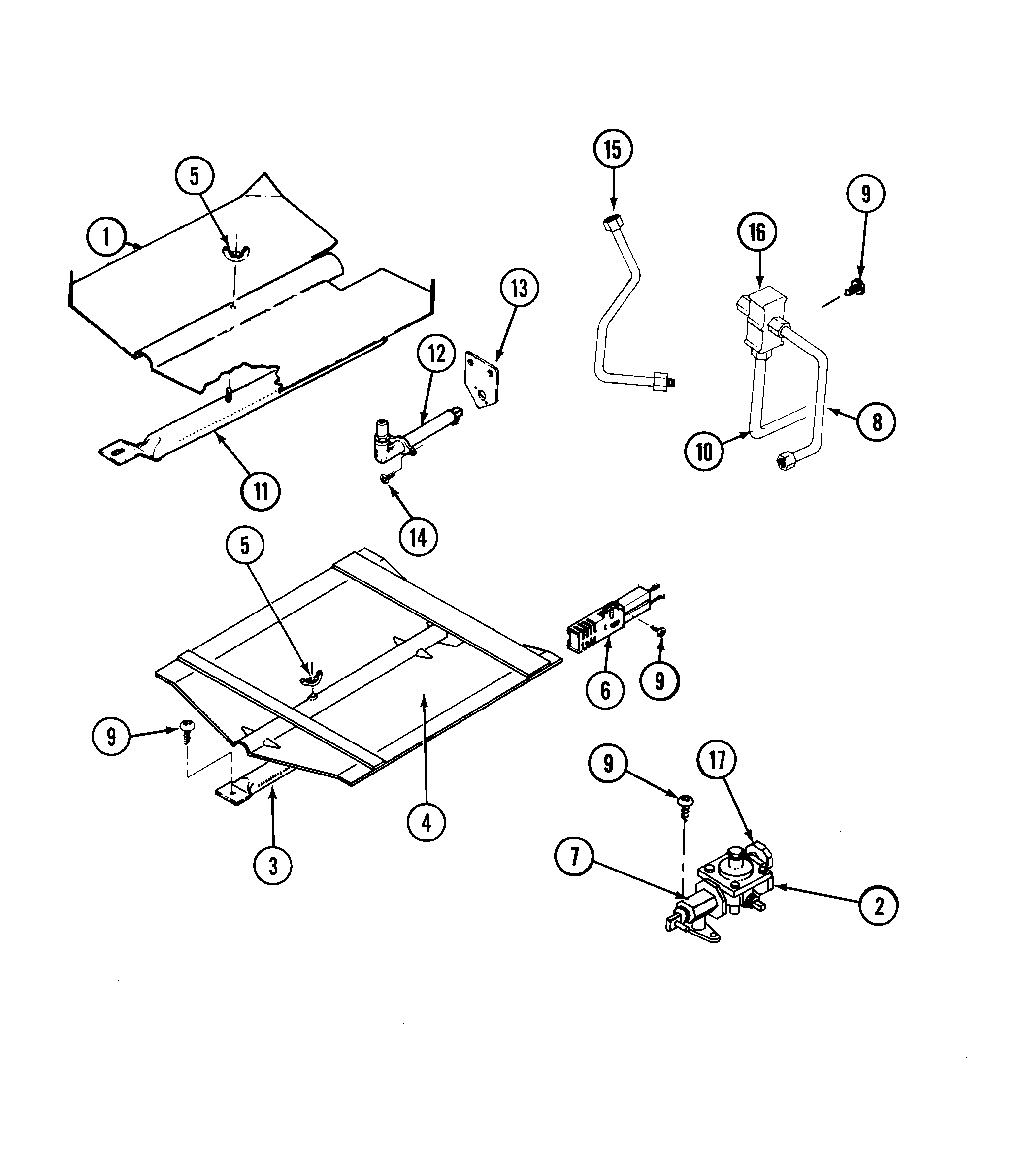 Maytag CWGA800AAB gas controls diagram