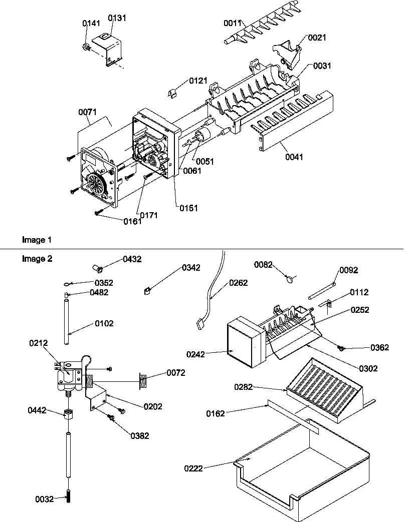 Amana SS25TW-P1194003WW ice maker and add on ice maker kit diagram
