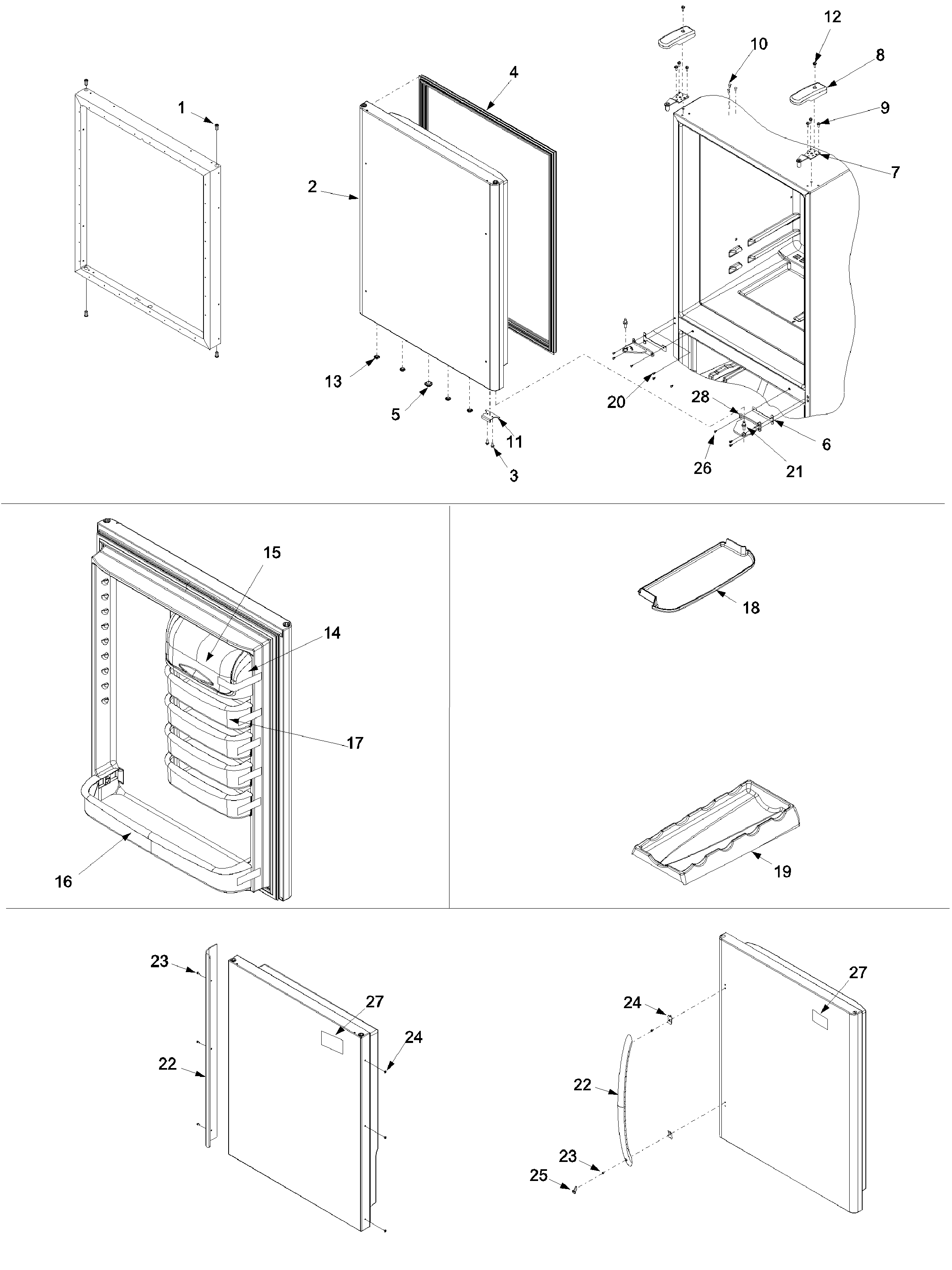 Amana ARB2257CW-PARB2257CW0 refrigerator door diagram
