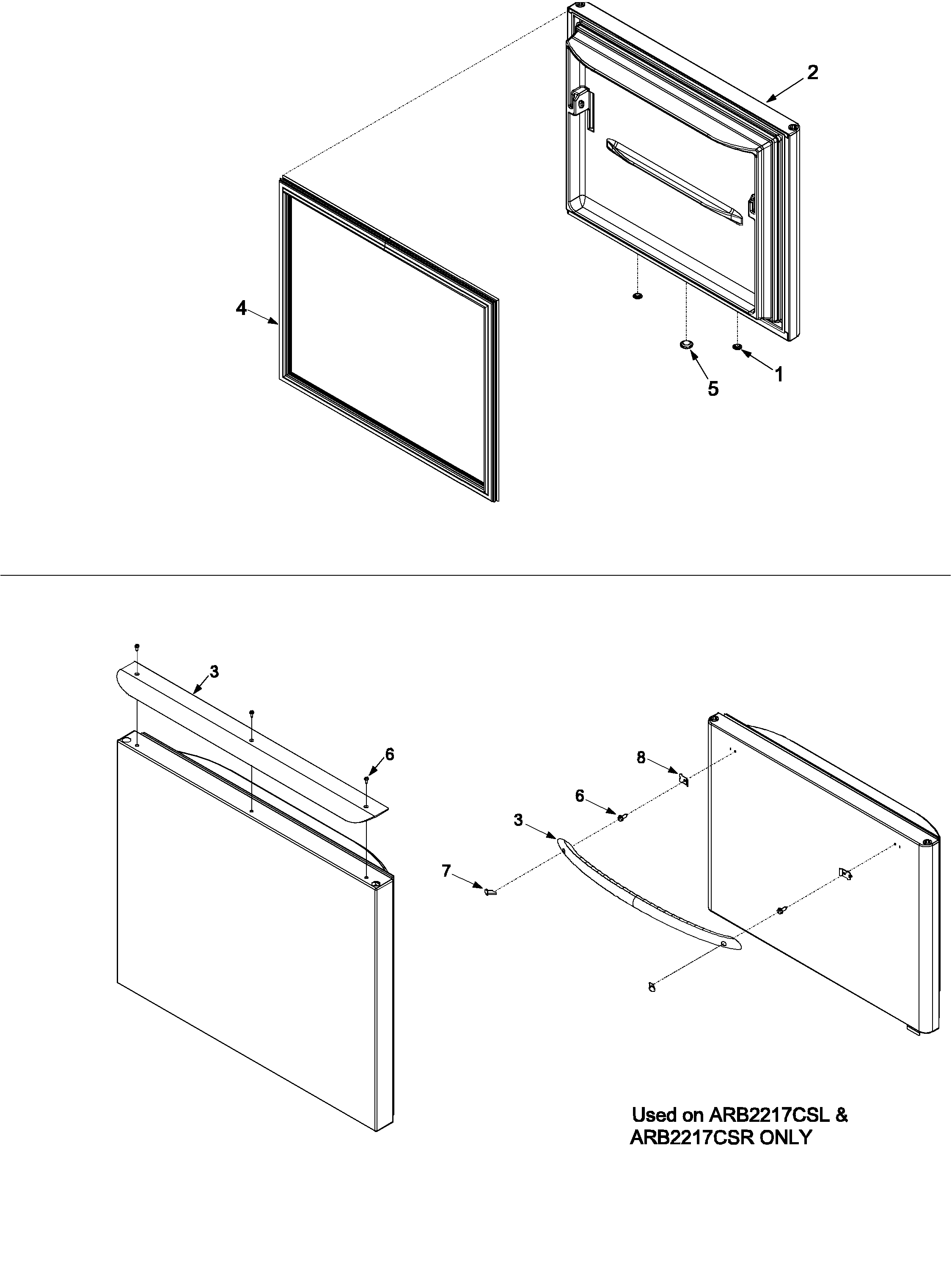 Amana ARB2257CW-PARB2257CW0 freezer door diagram