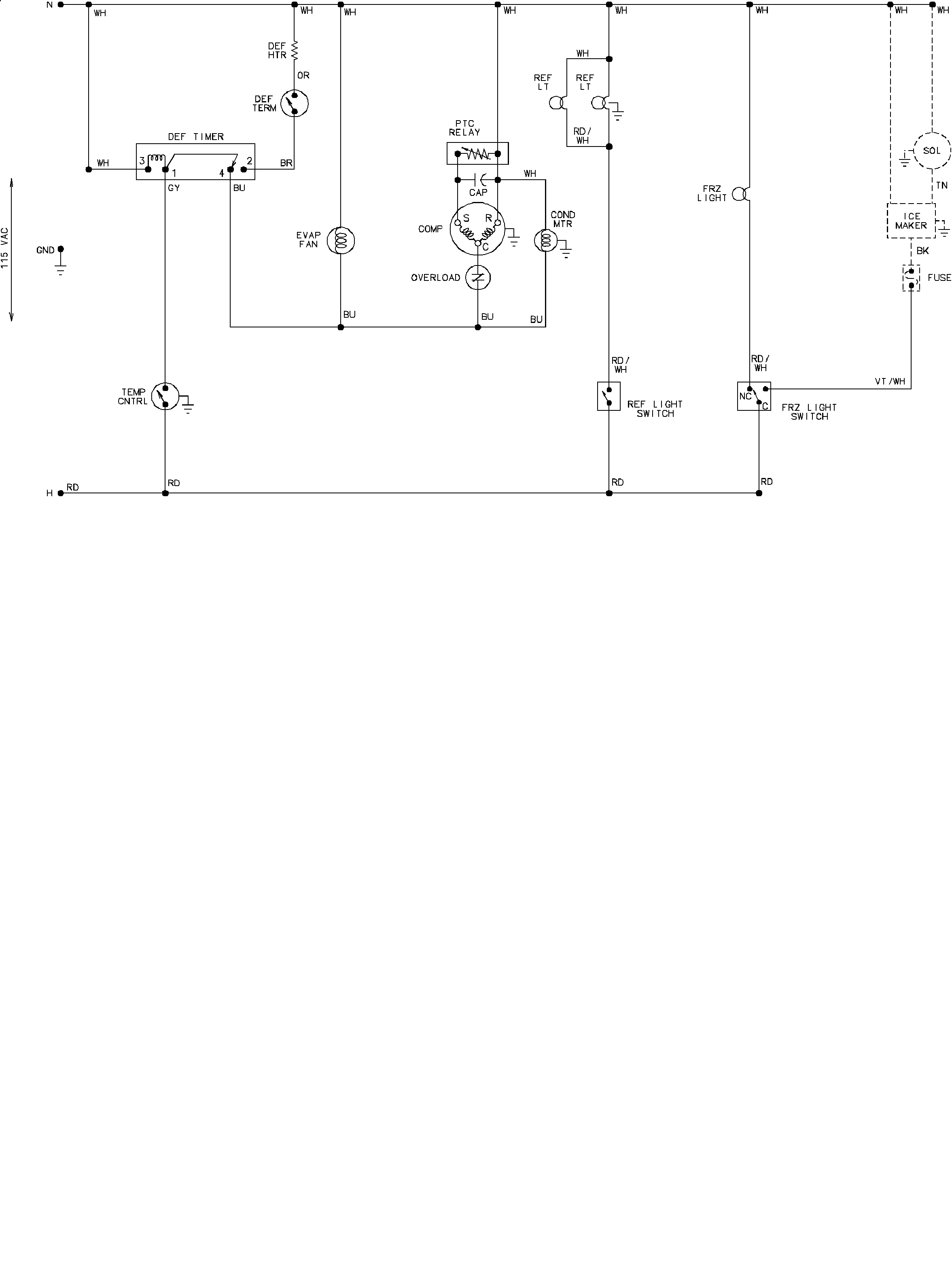 Amana ARB2257CW-PARB2257CW0 wiring information diagram