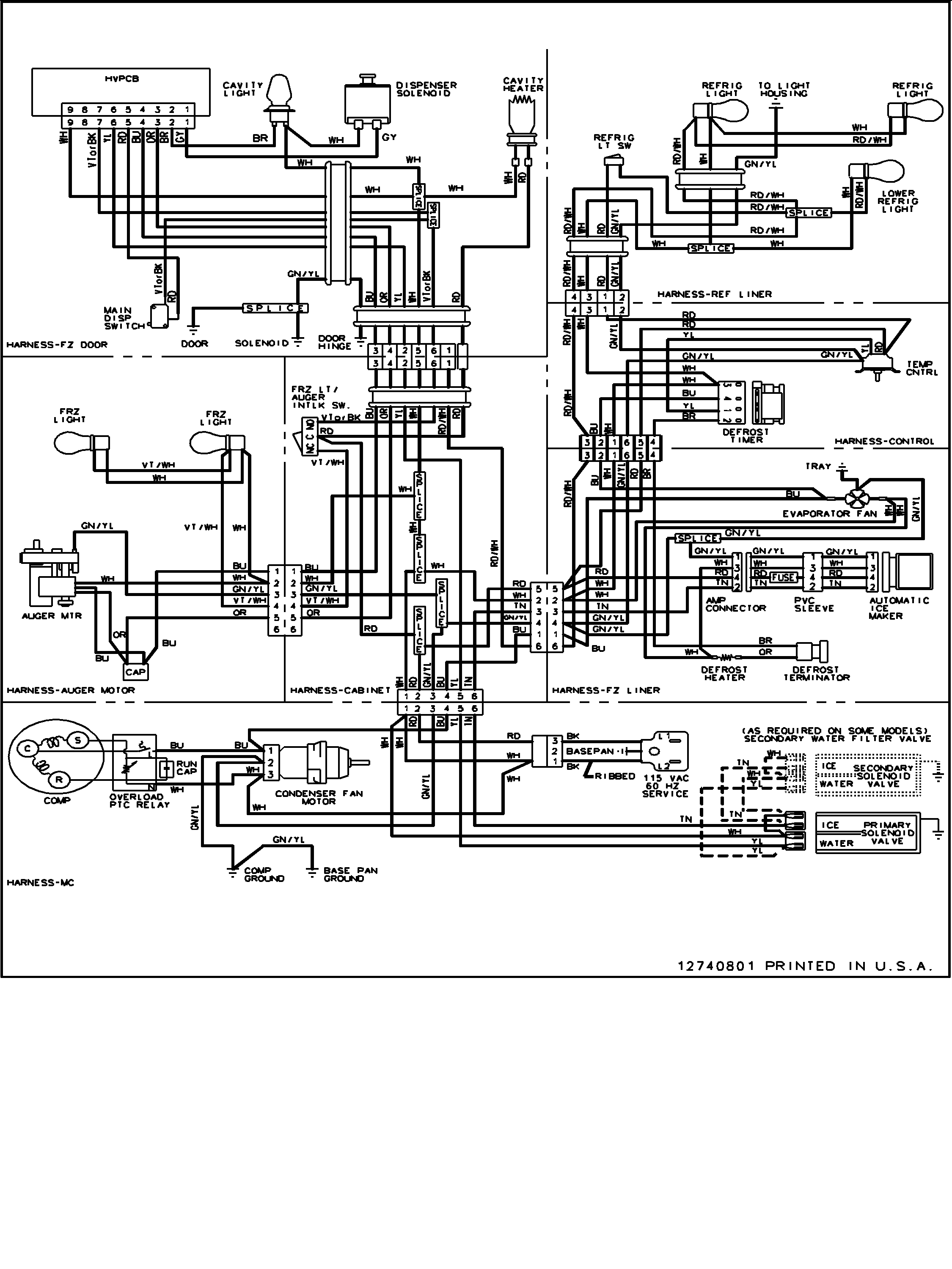 Amana ARS2661BC-PARS2661BB0 wiring information diagram