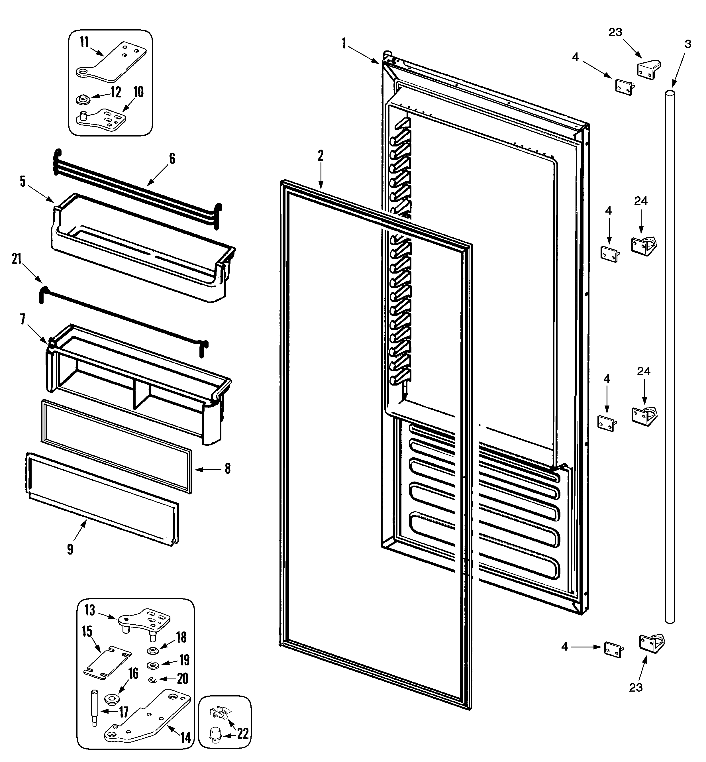 Maytag RJRS4880A fresh food door (rjrs4880a) diagram