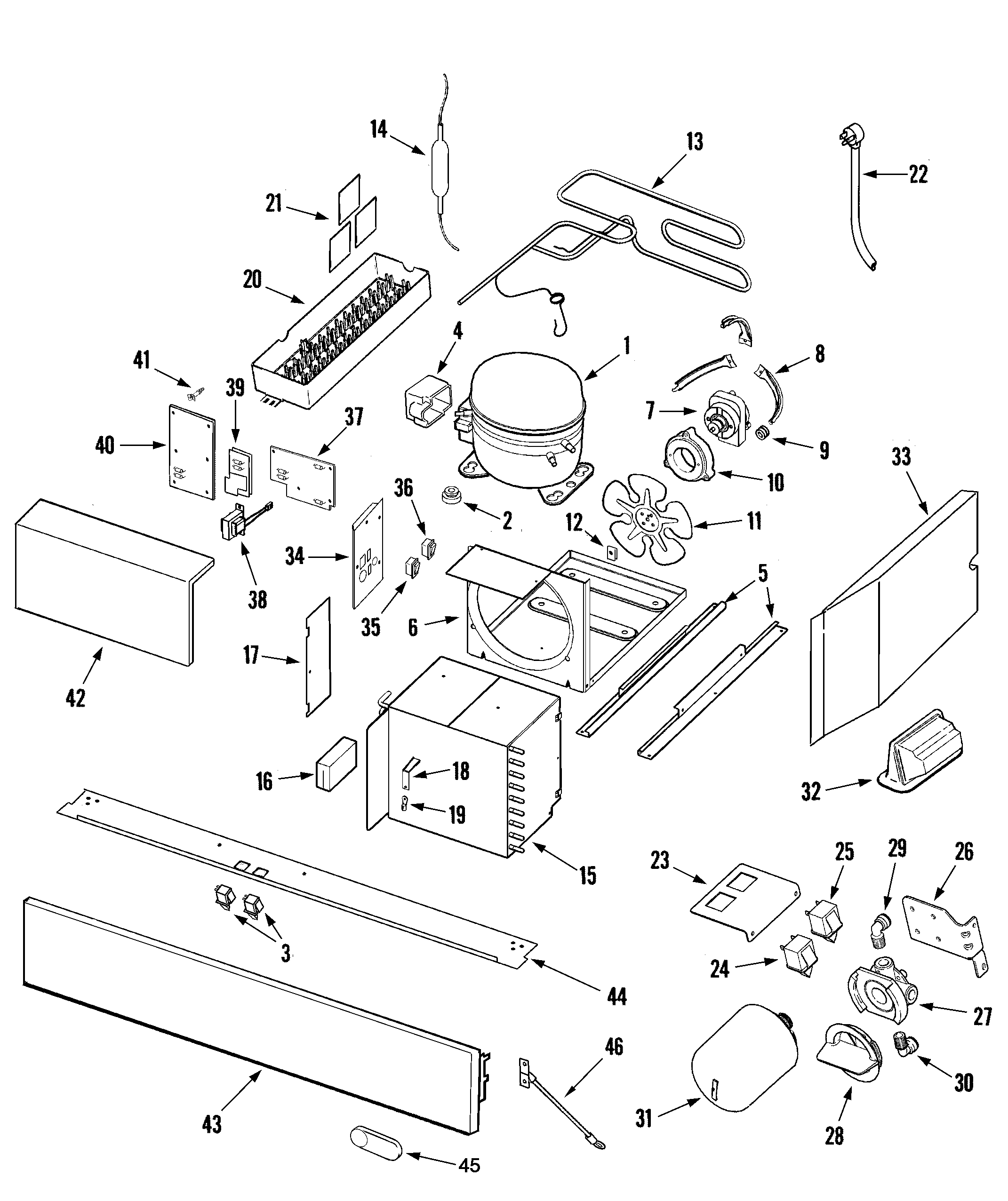 Maytag RJRS4870A compressor diagram