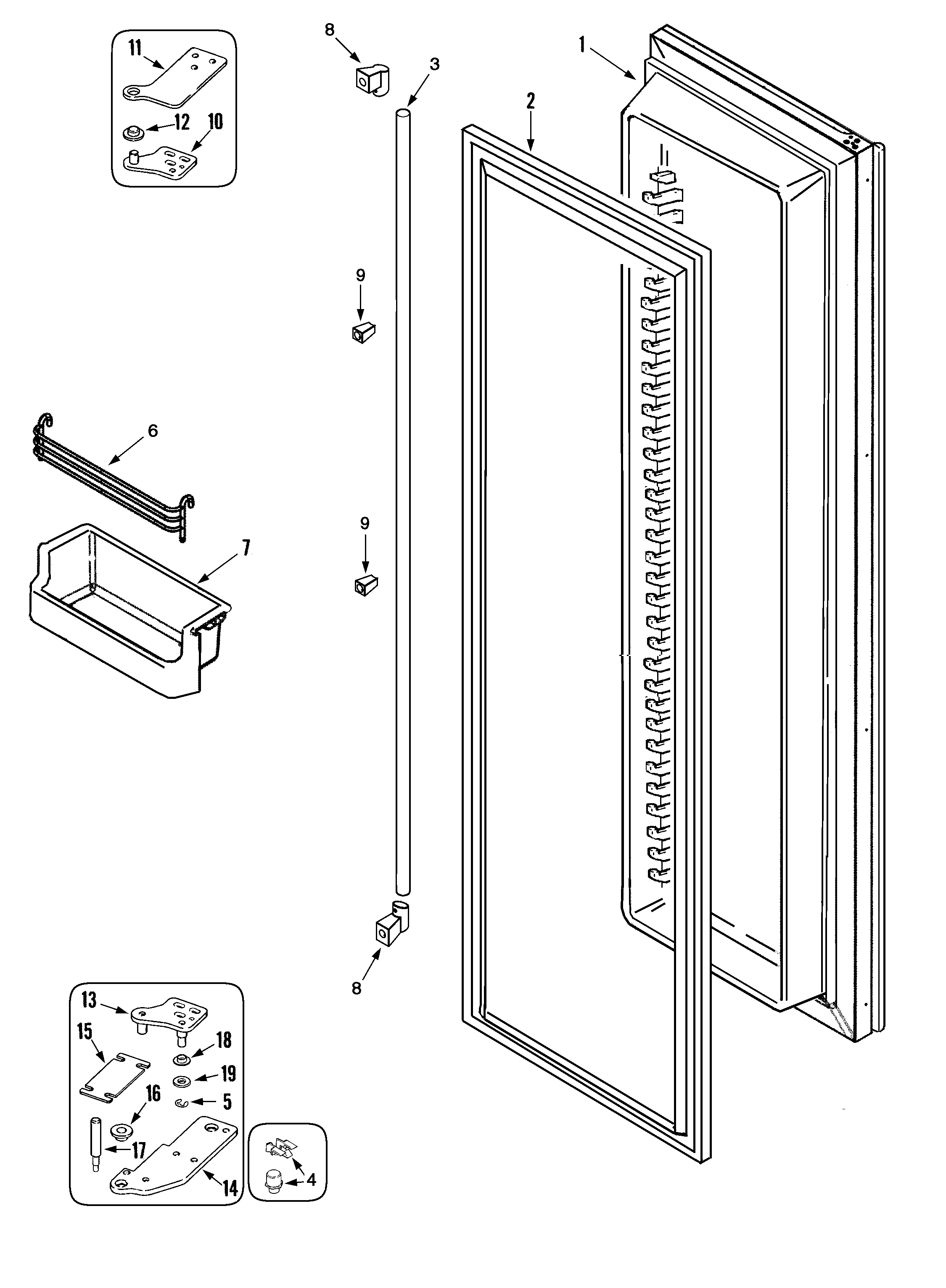 Maytag RJRS4870C freezer door (rjrs4870c) diagram