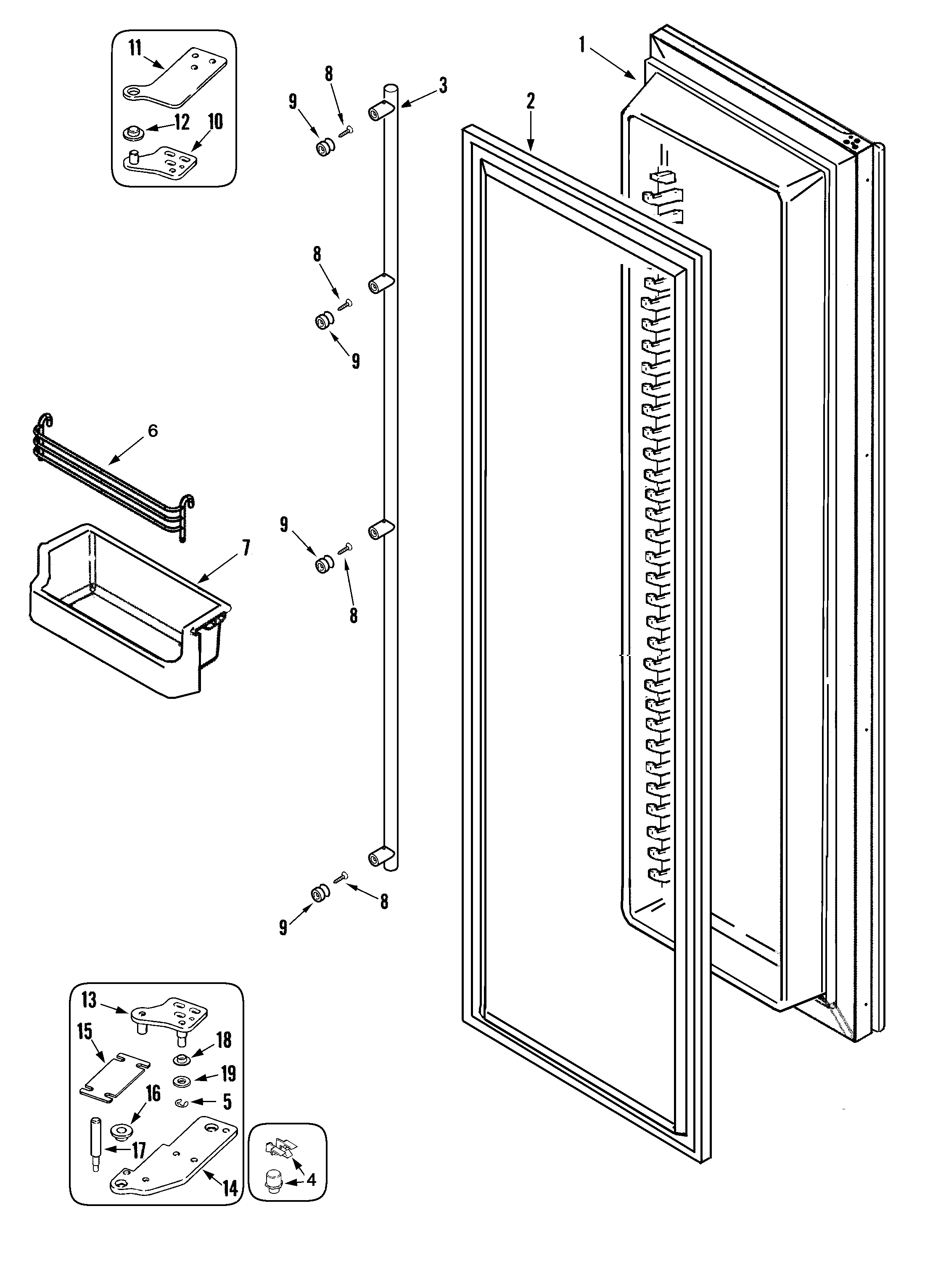 Maytag RJRS4870D freezer door (rjrs4870d) diagram