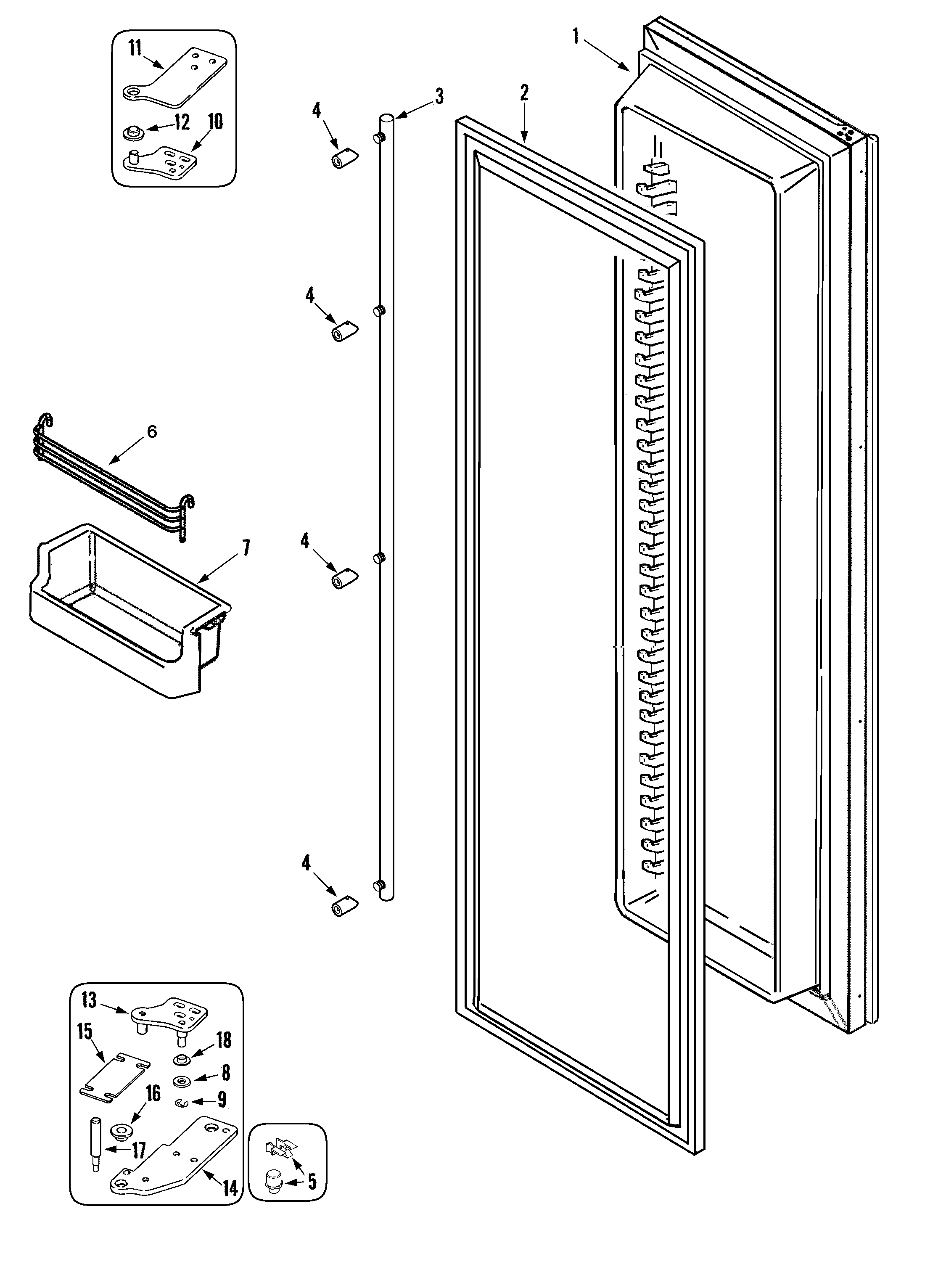 Maytag RJRS4270B freezer door (rjrs4270b) diagram