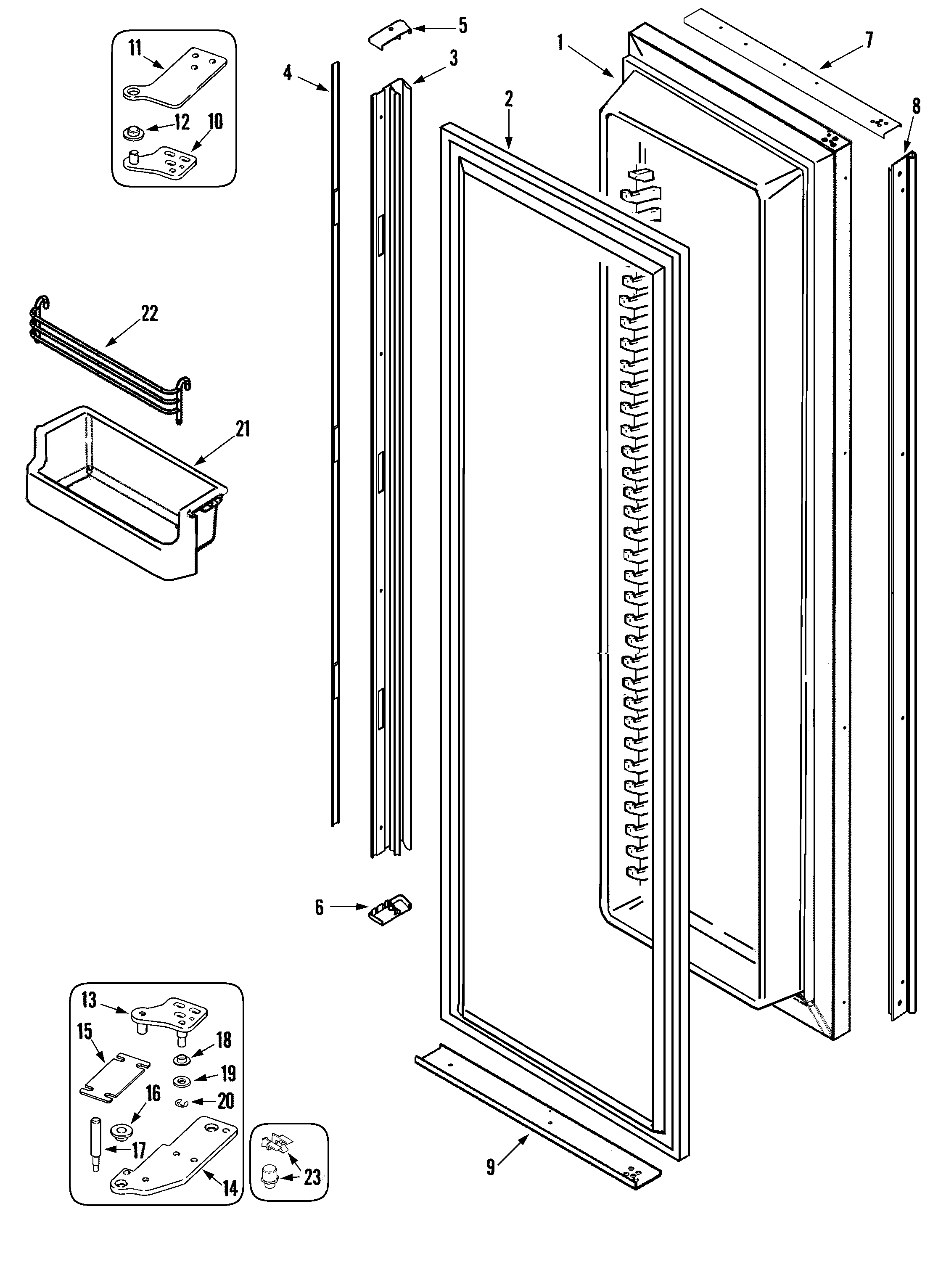 Maytag RJRS4272A freezer door diagram