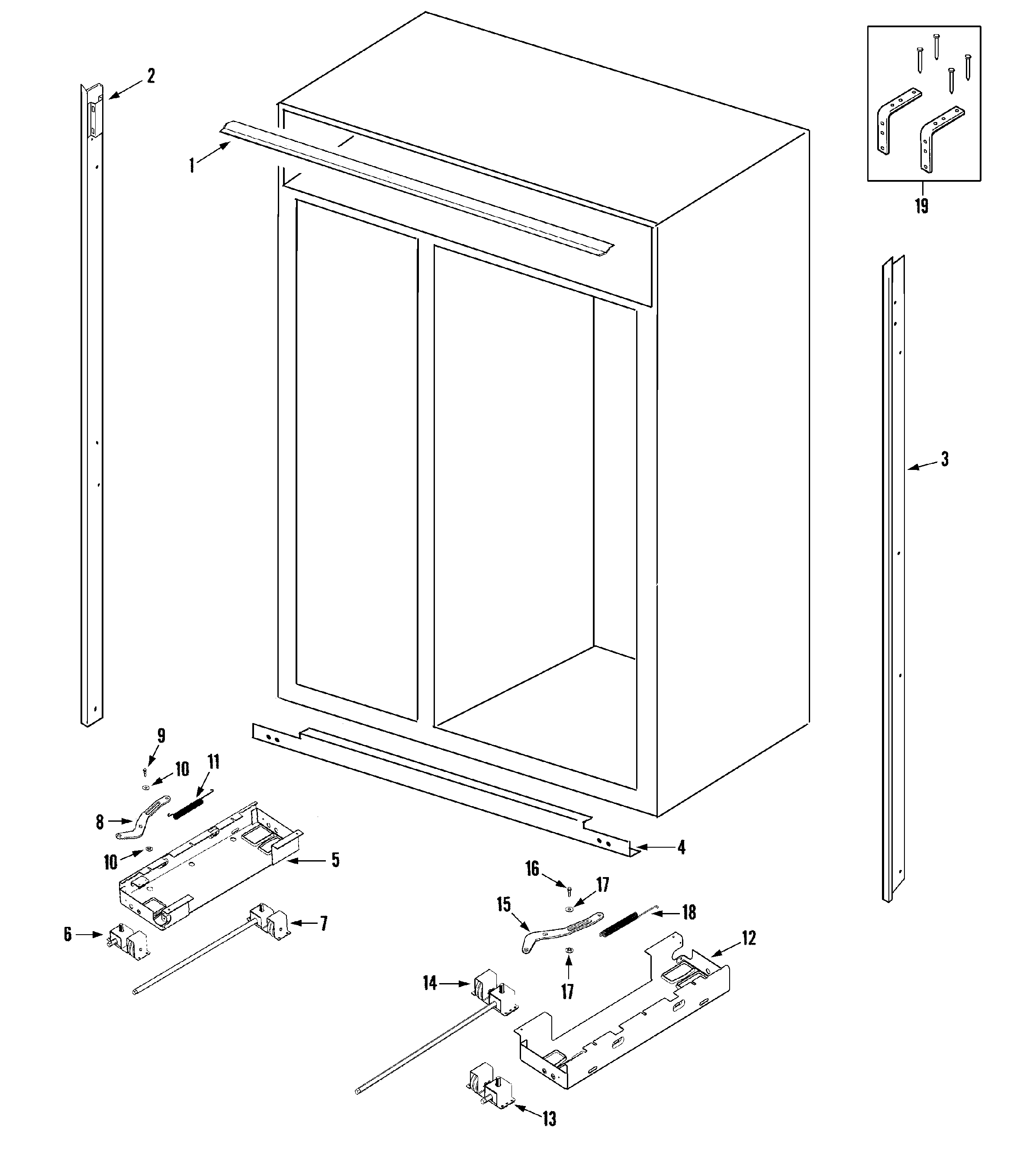 Maytag RJRS4871A cabinet diagram