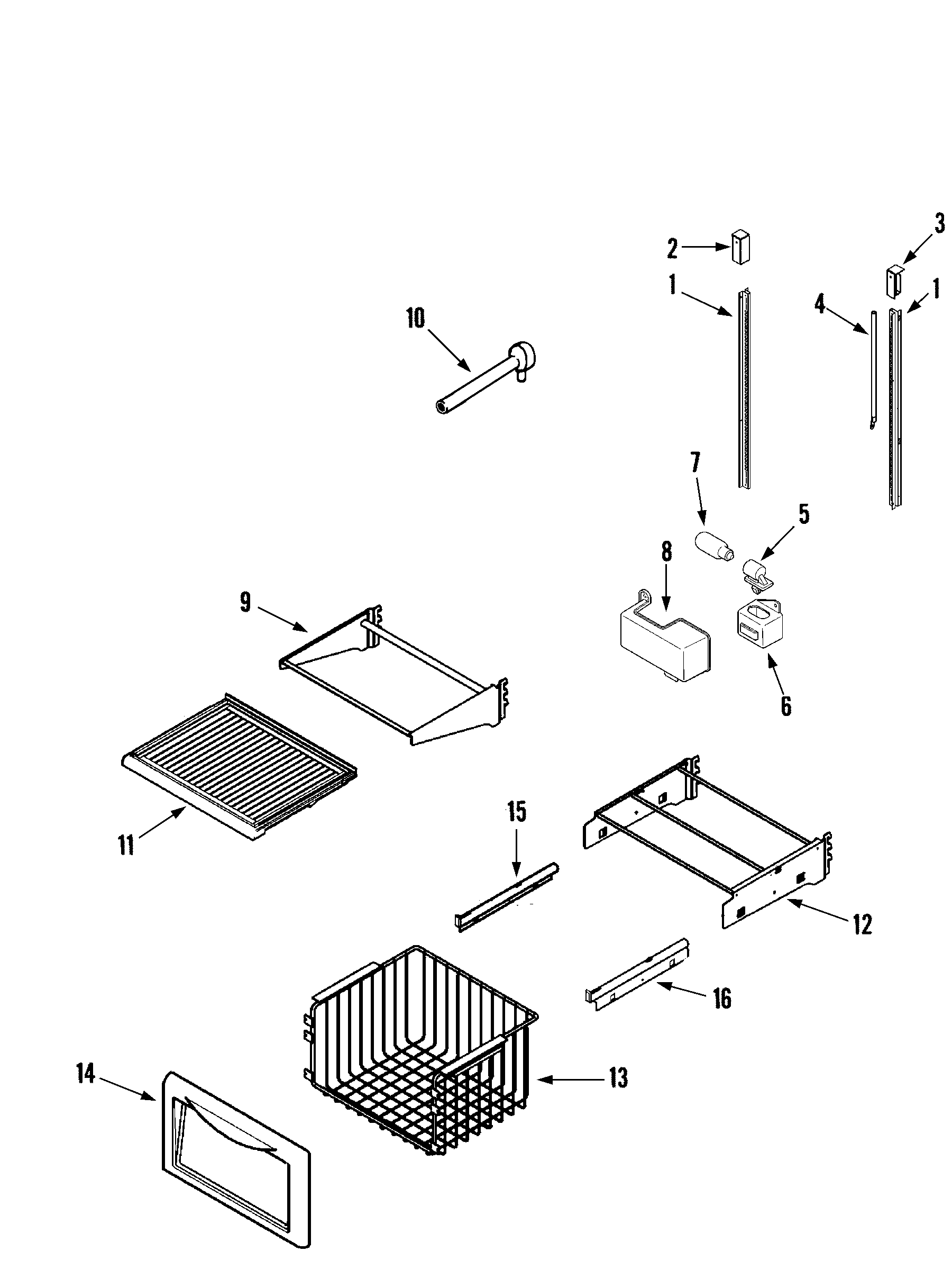 Maytag RJRS4881B shelves & accessories (freezer) diagram