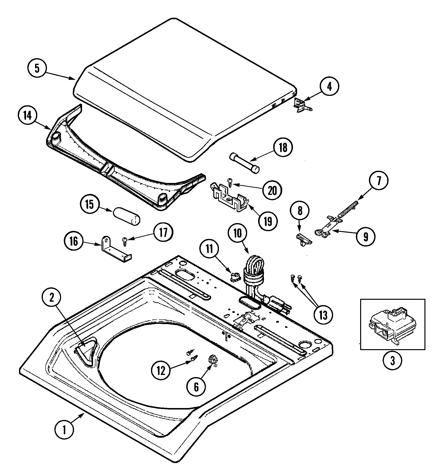 Maytag MAV6300AGW top diagram