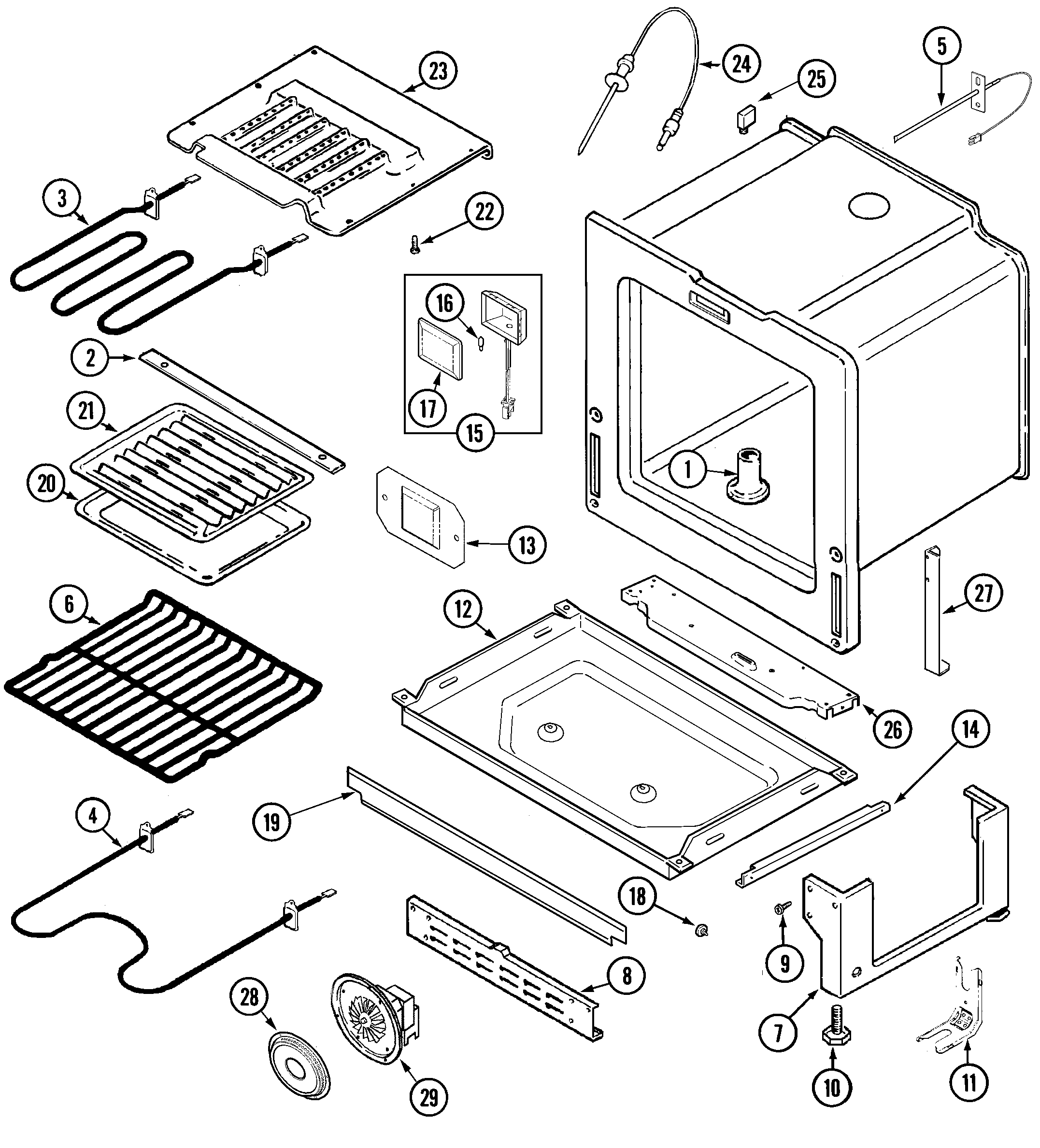 Jenn-Air JES8850AAQ oven/base diagram