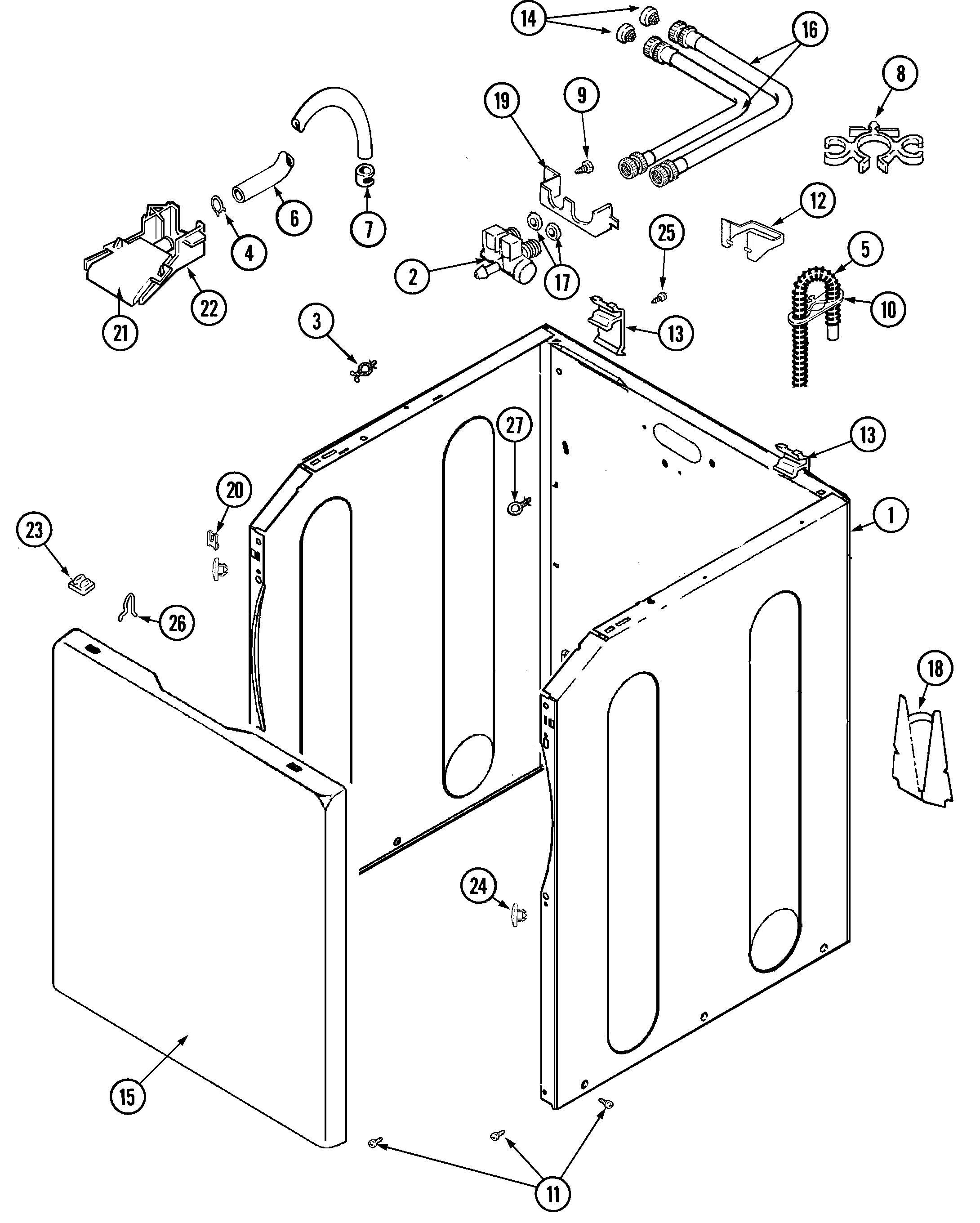 Maytag MAV7357AWQ cabinet diagram