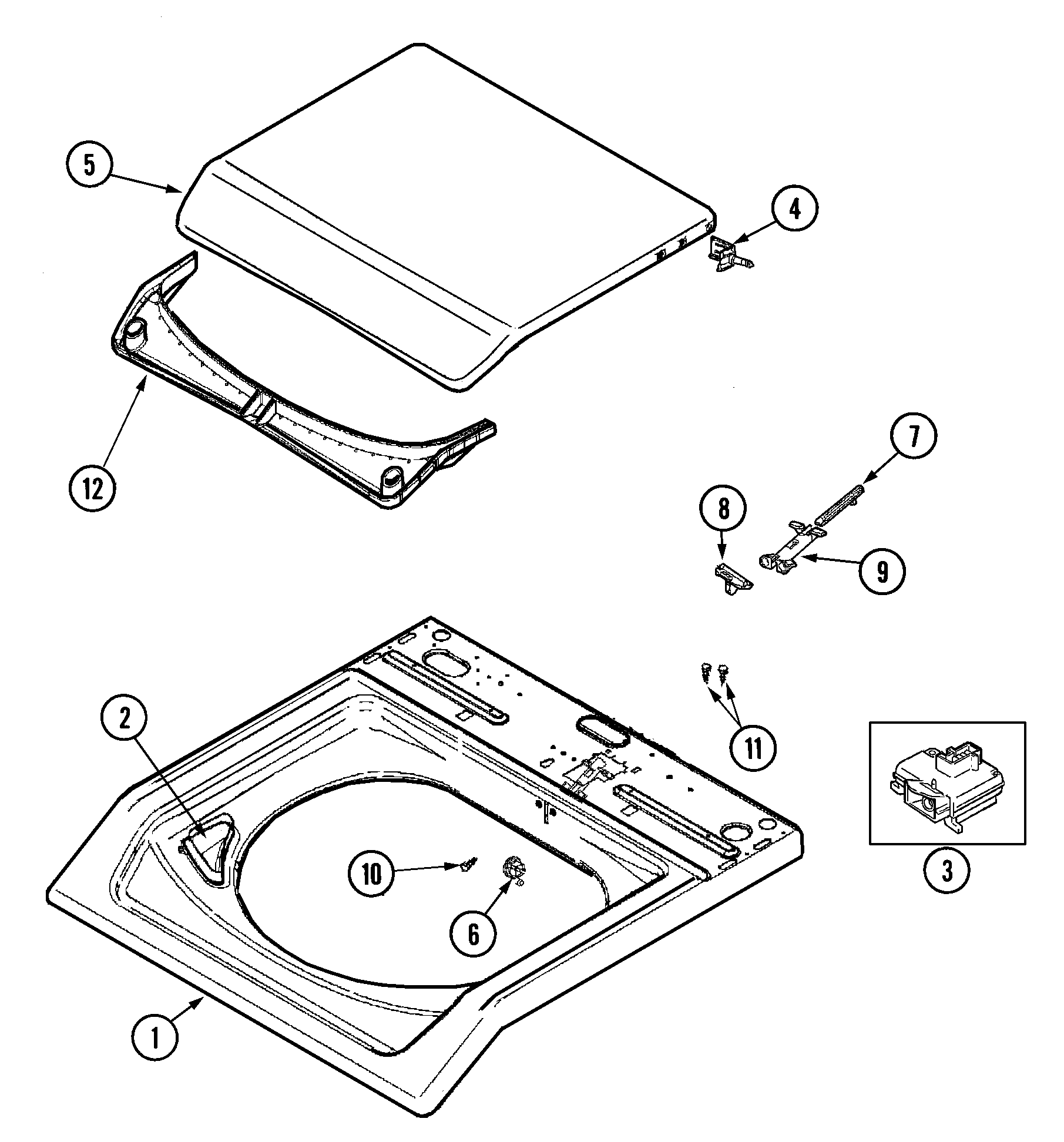 Maytag MAV7358AWQ top diagram