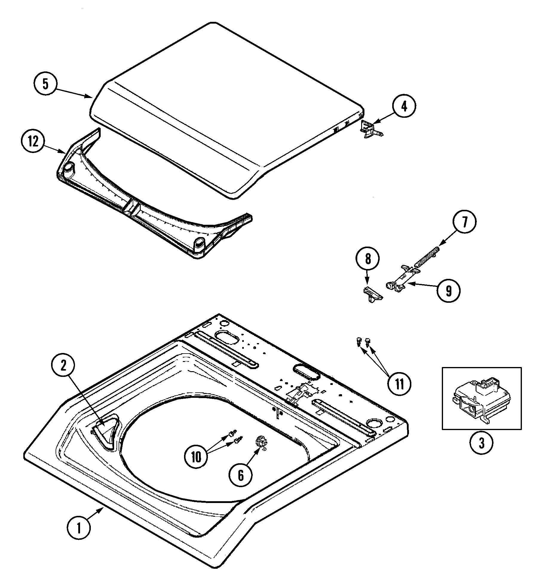 Maytag MAVT834AWQ top diagram