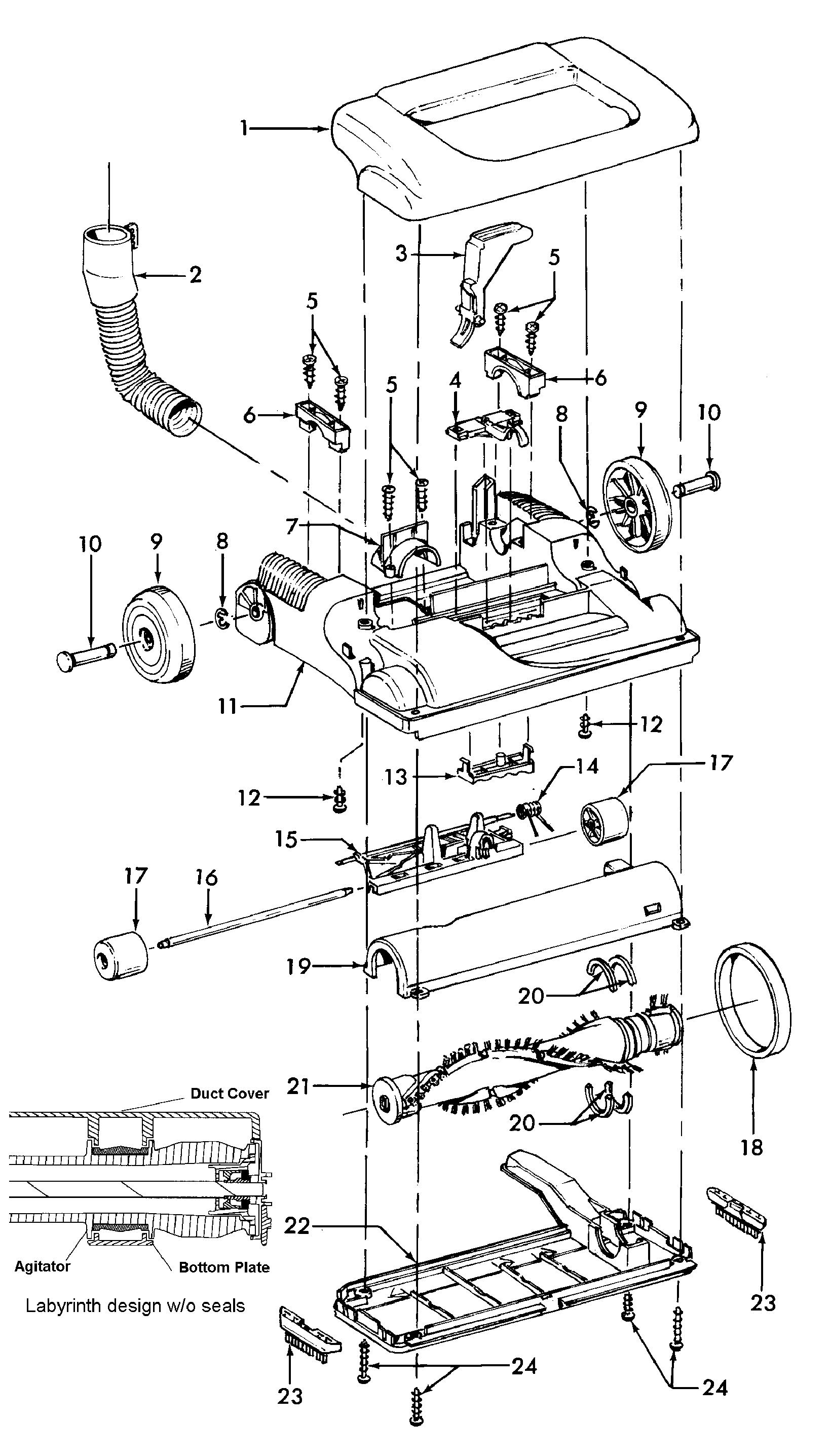 Hoover U5147900 foot assembly diagram