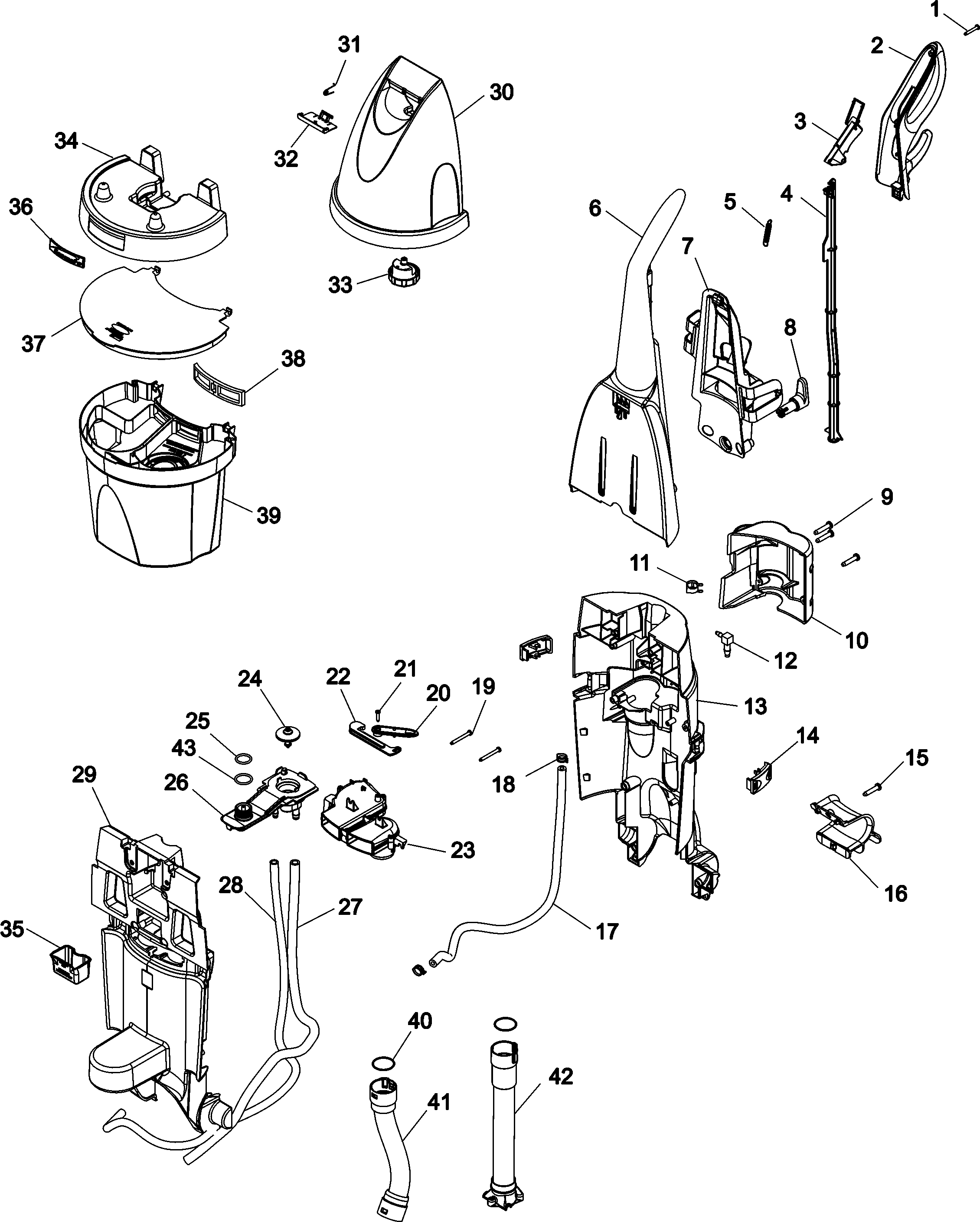 Hoover 11178401 handle diagram