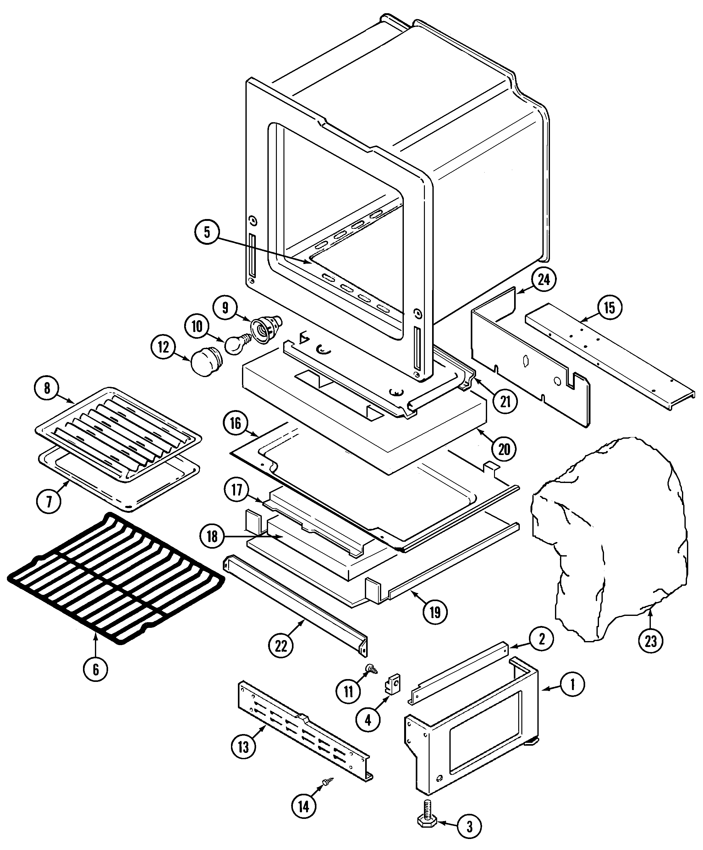 Crosley CG3478VVV oven/base diagram