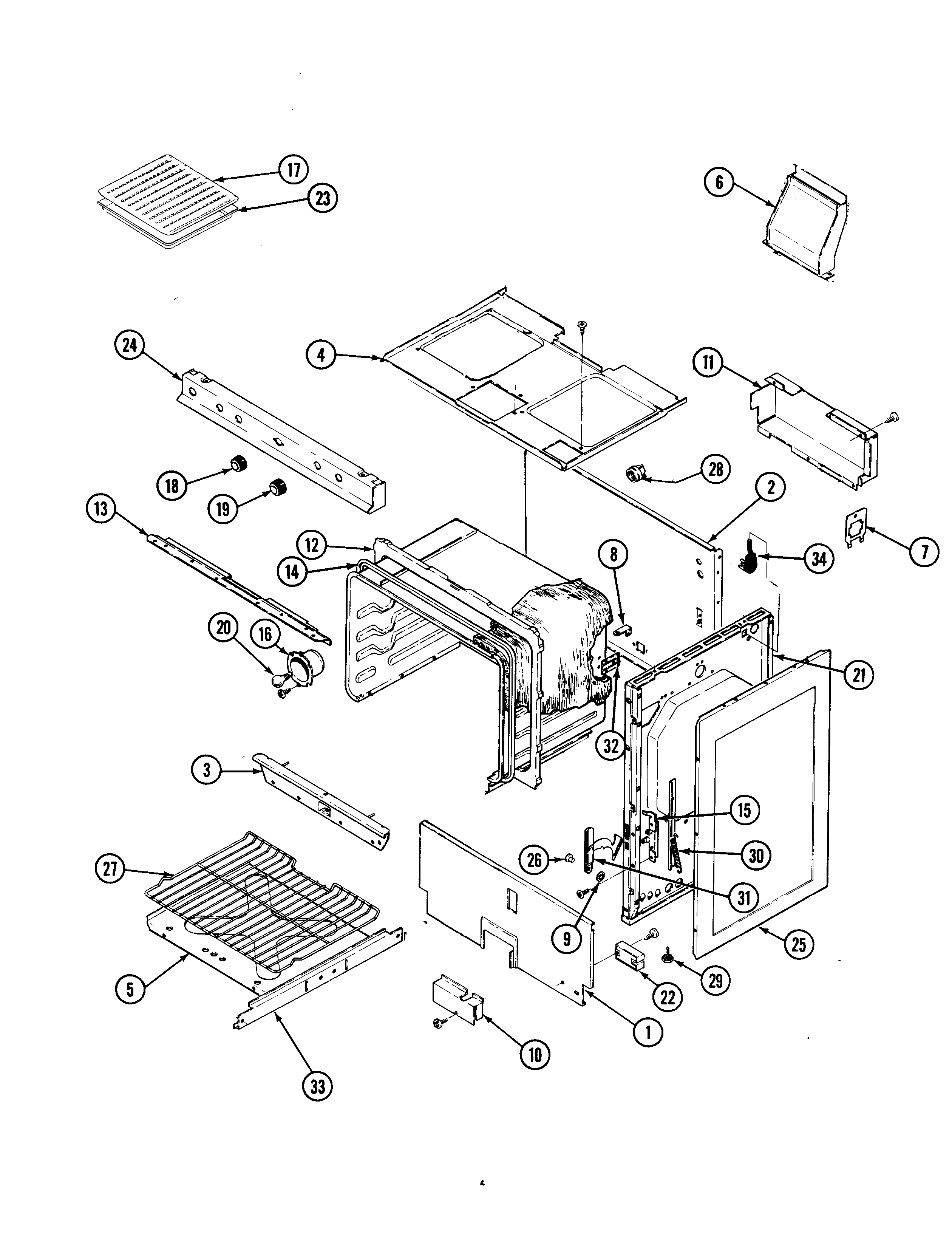 Magic Chef 31JN-3KX body diagram