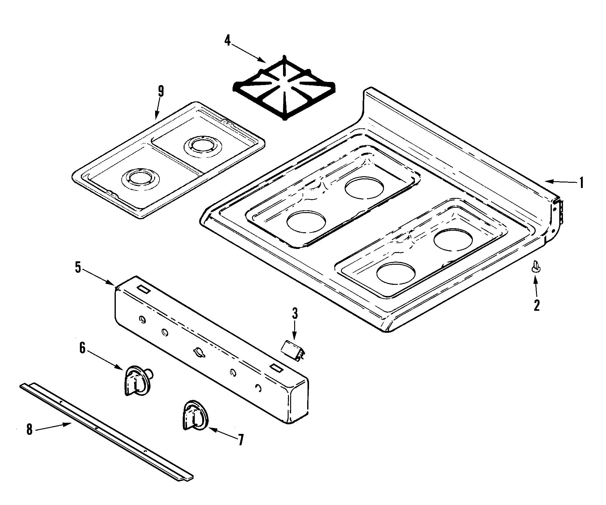 Norge GN31113WAV top assembly diagram