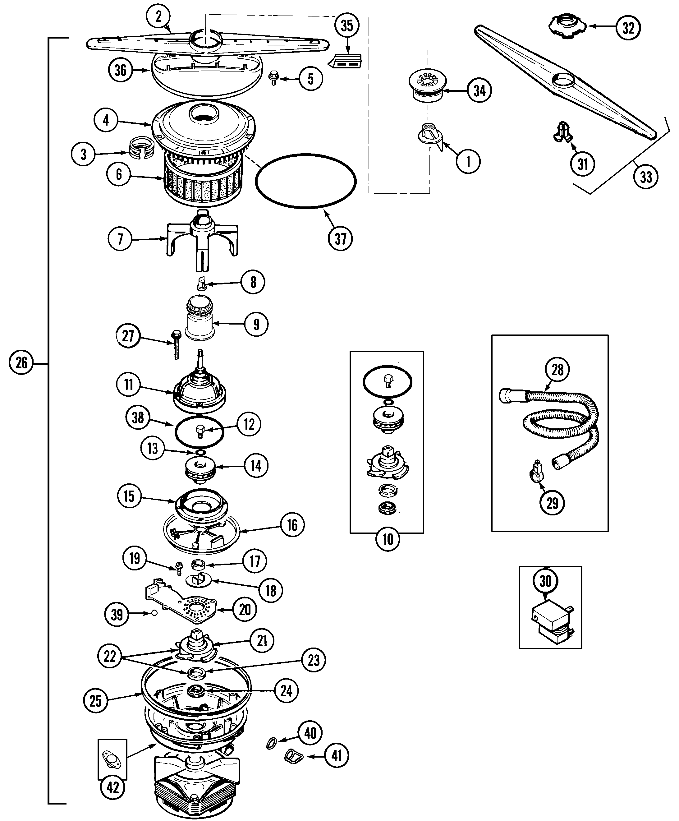 Maytag MDC4000AWX pump & motor diagram